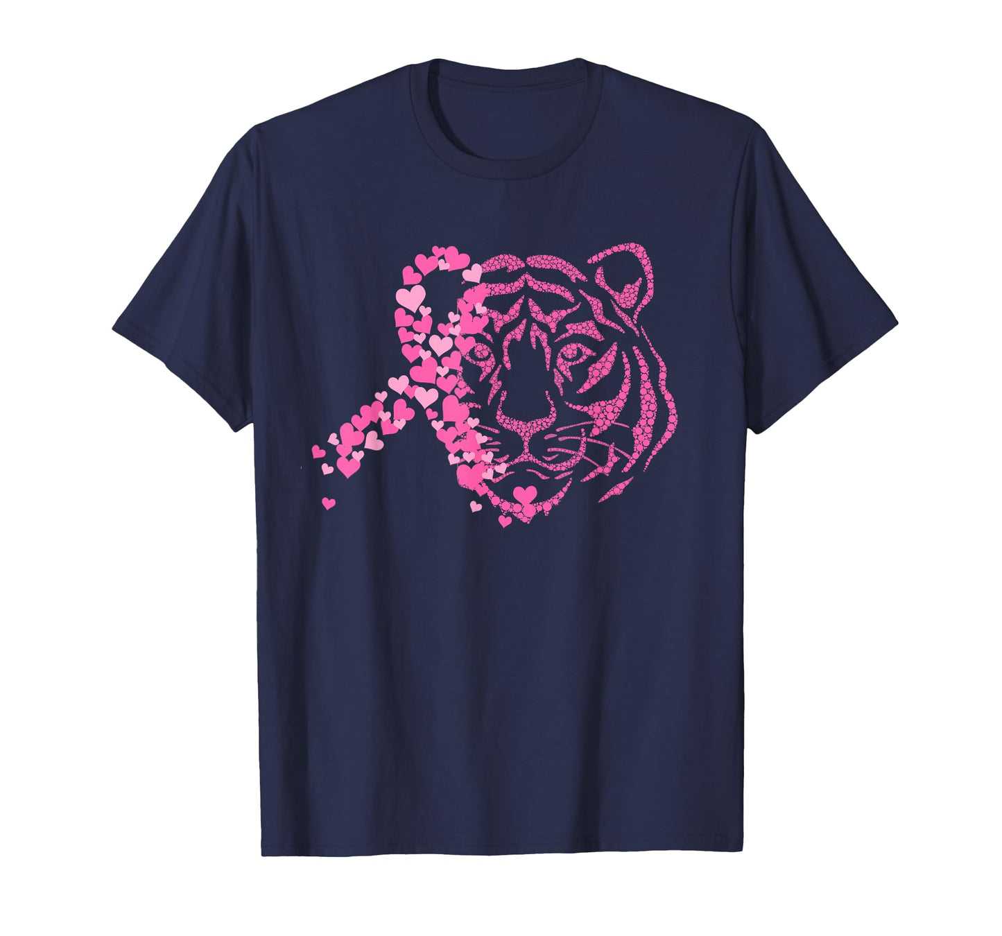 Tiger Pink Ribbon Breast Cancer Awareness Animal Warrior T-Shirt