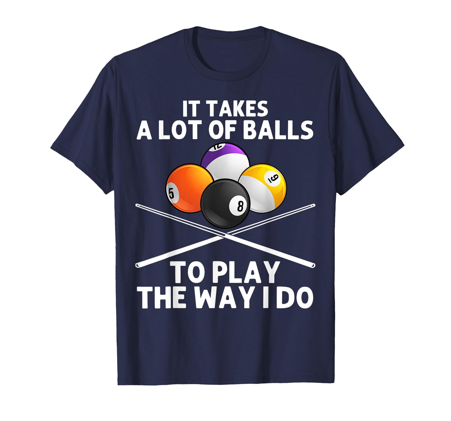 Funny Billiards Art For Men Boys Billiard Lover Pool Player T-Shirt