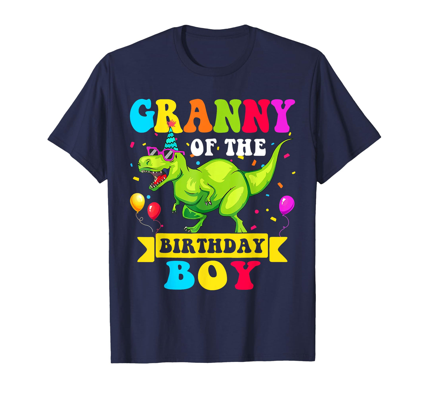Granny of the Birthday Boy T-Shirt Dinosaur Raptor Funny T-Shirt