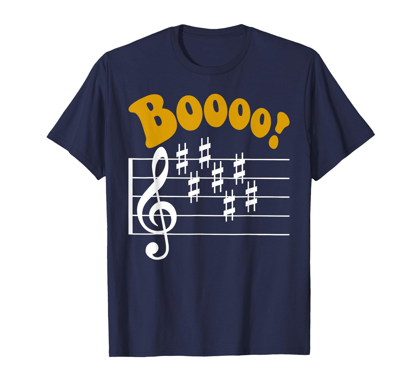Scary Key Signature Boo Music Halloween Musician Teacher T-Shirt