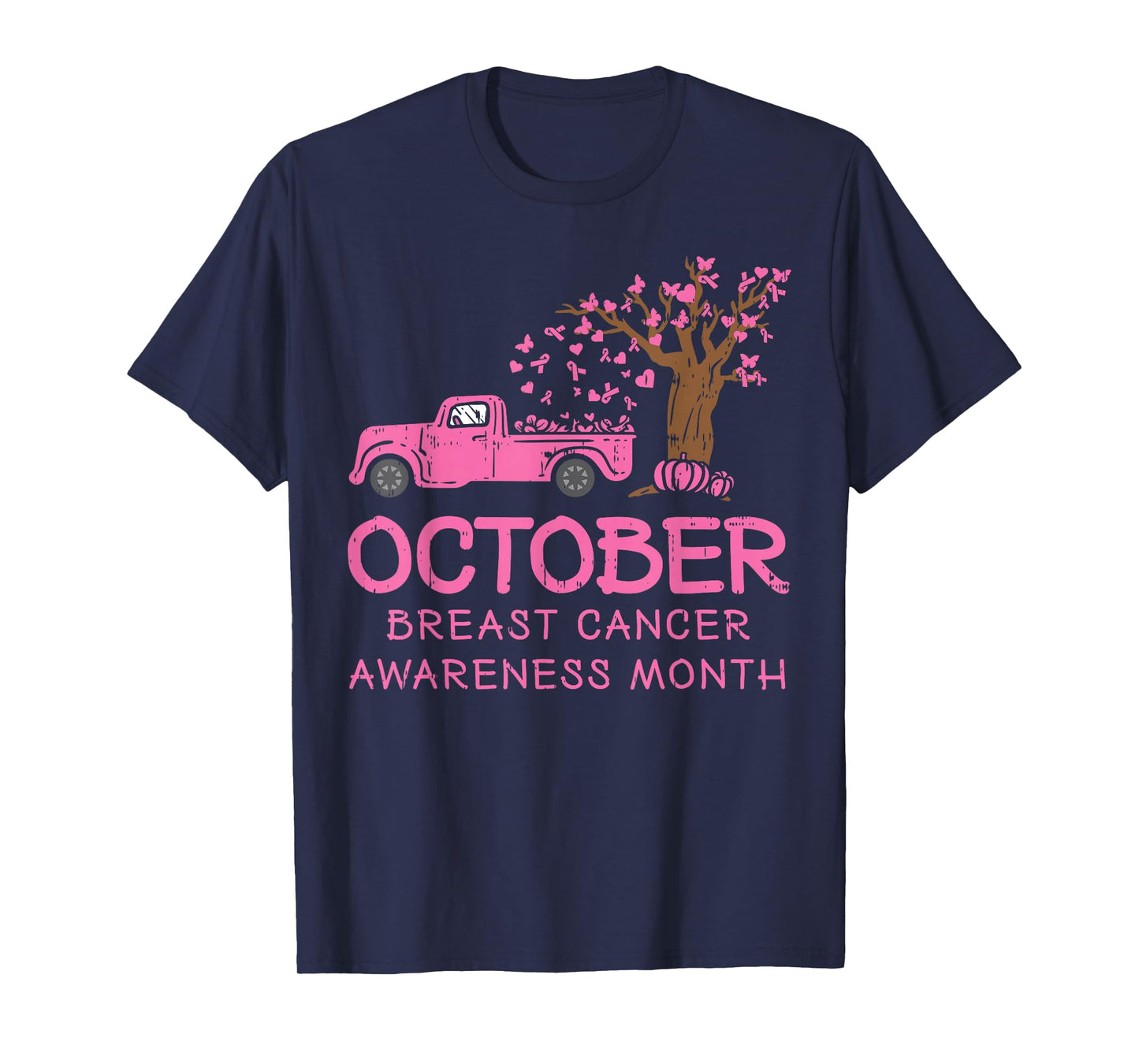 October Pink Car RIbbon Breast Cancer Awareness Month Gift T-Shirt