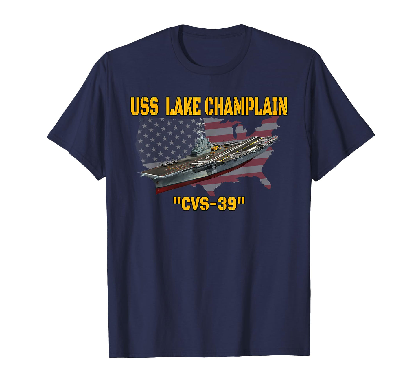 Aircraft Carrier USS Lake Champlain CVS-39 Veterans Father T-Shirt