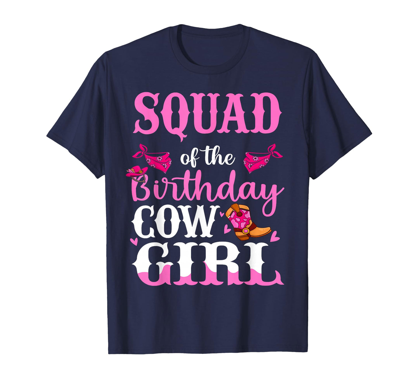 Squad of The Birthday Cowgirl Team Rodeo Bday Girl Party T-Shirt