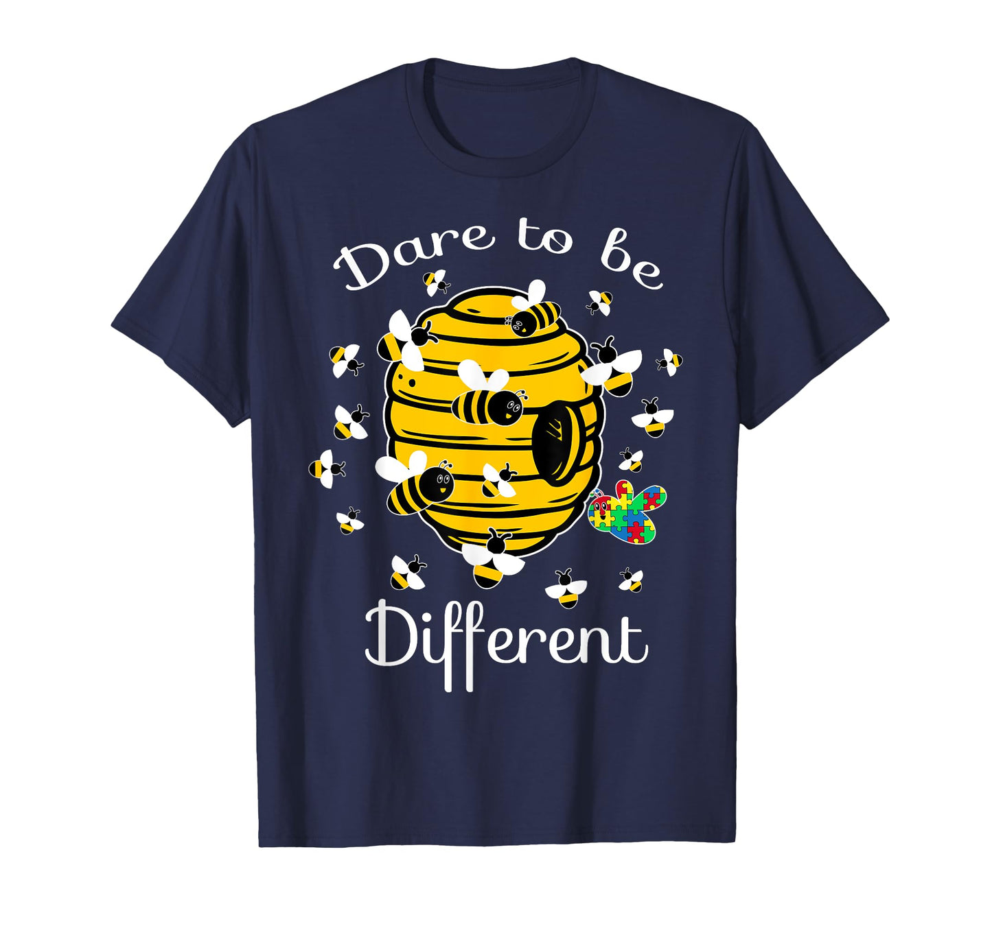 Dare To Be Different Bee Puzzle Cool Autism Awareness Gift T-Shirt