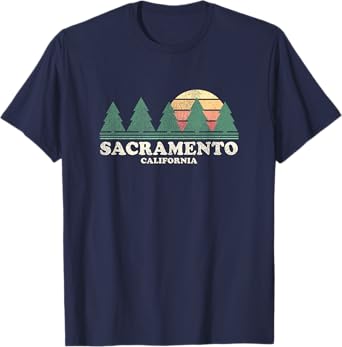 Sacramento CA Vintage Throwback Tee Retro 70s Design T-Shirt