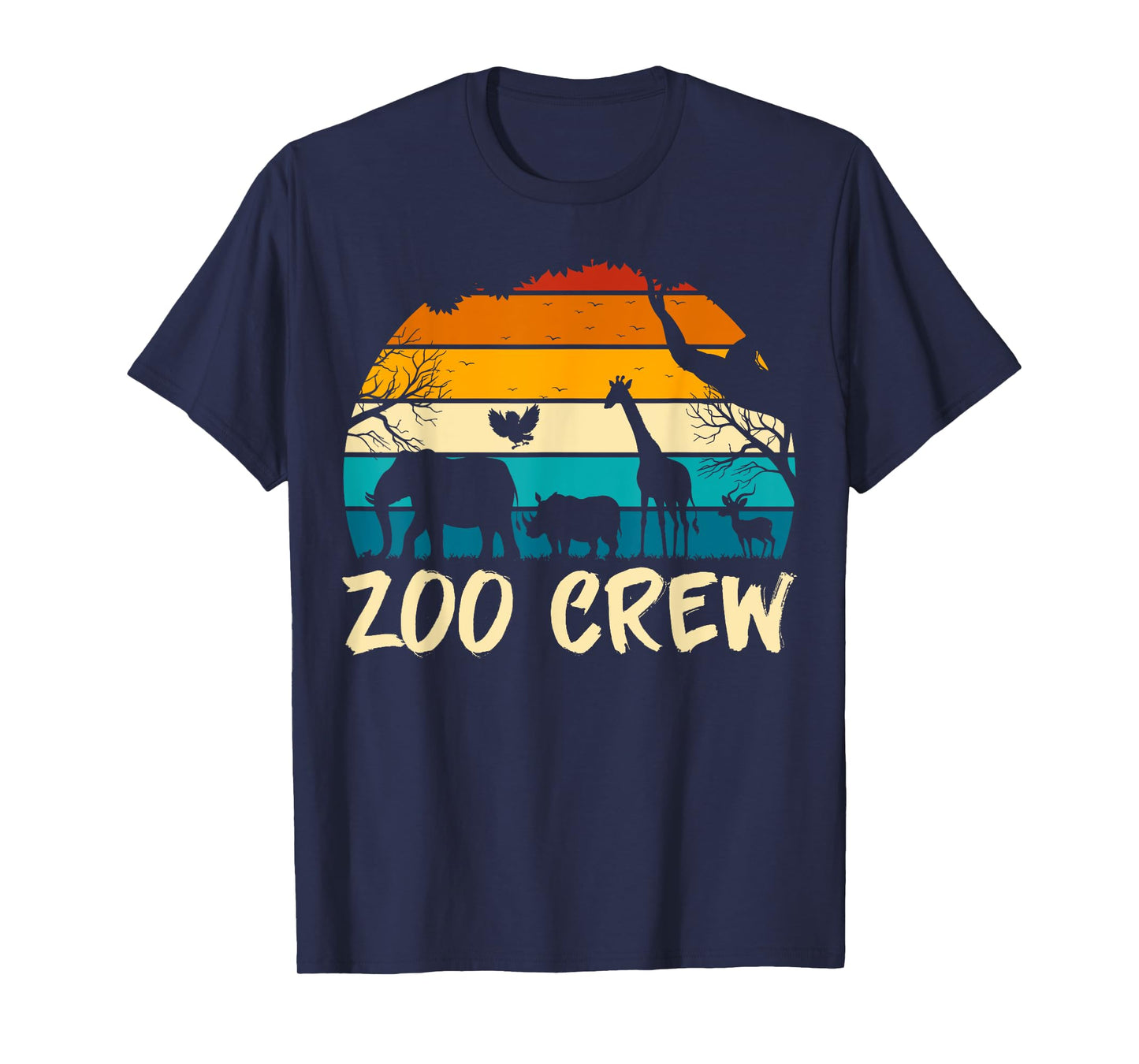 Retro Zoo Crew Jungle Animals Safari Lover Zoologist Kids T-Shirt