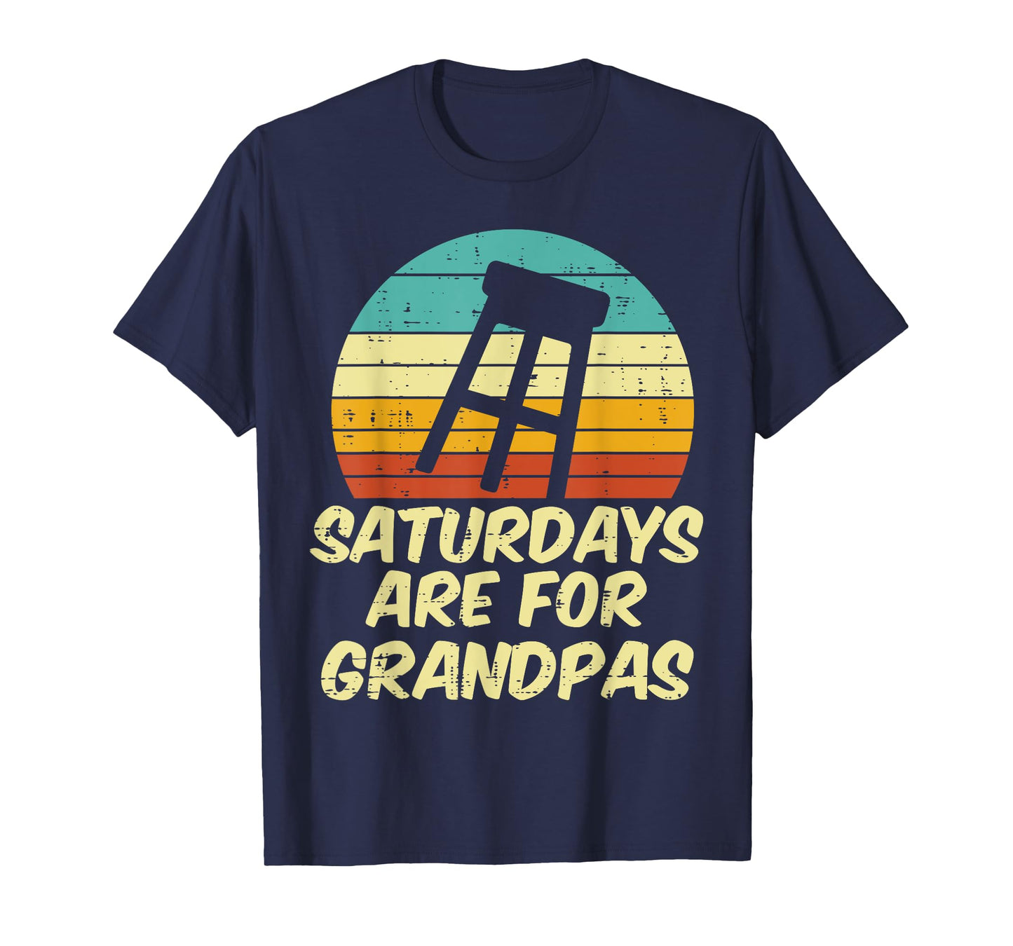 Barstool Saturdays Are For Grandpas Sunset Retro Fathers Day T-Shirt