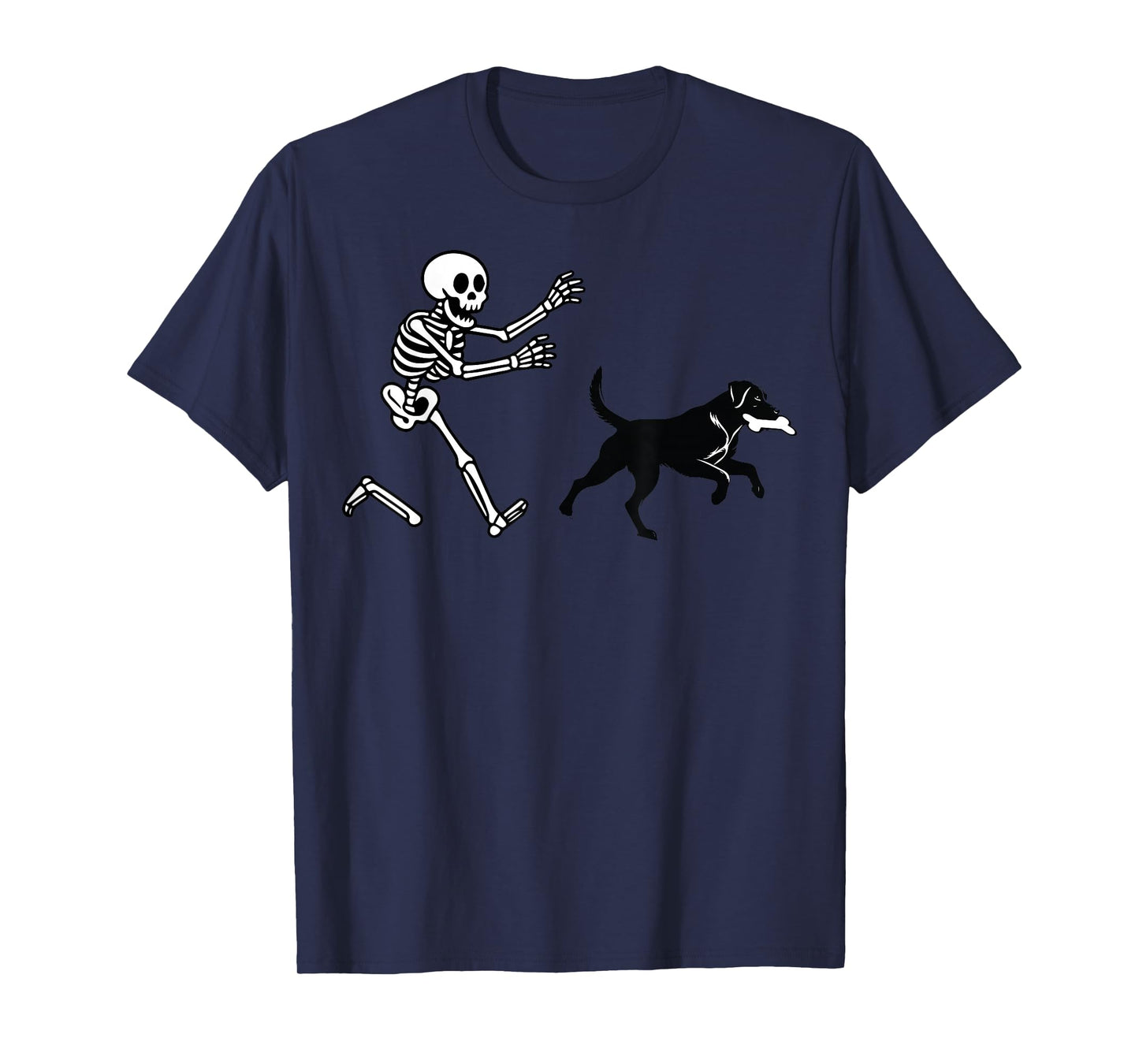 Funny Labrador Running Skeleton Halloween T-Shirt