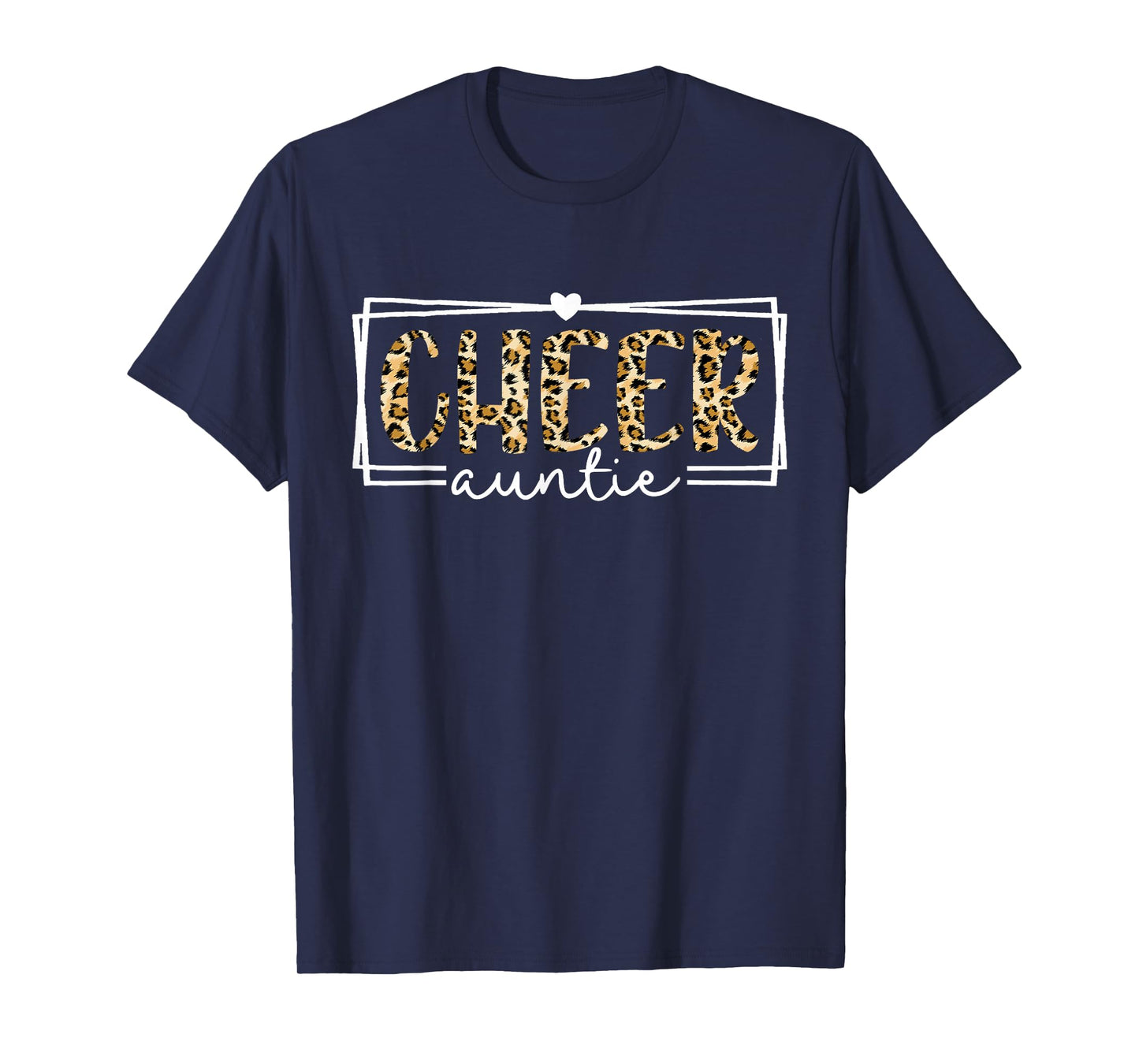 Women Cheer Auntie Leopard Cheerleader Aunt Mothers Day T-Shirt