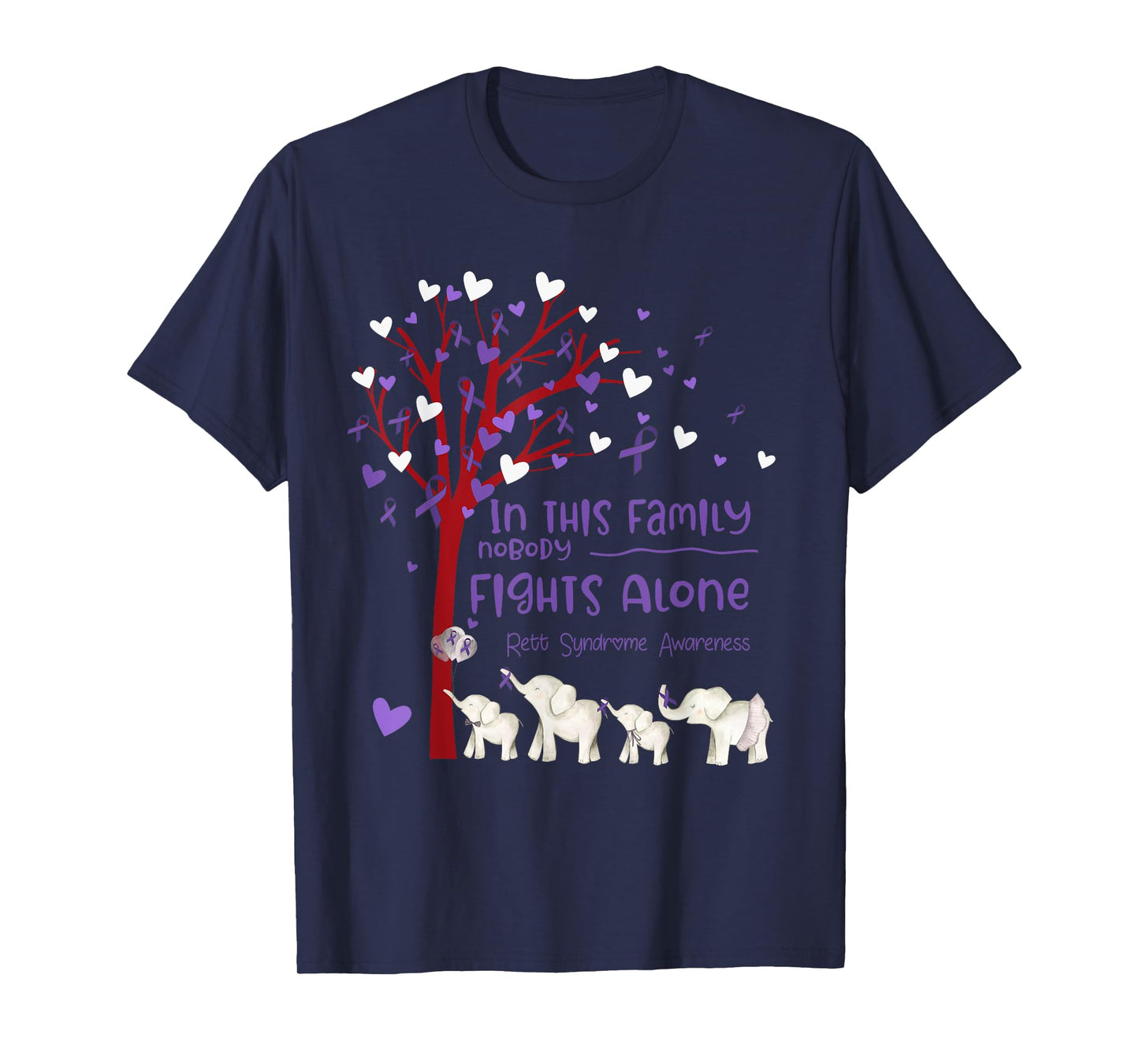In This family Nobody Fights Alone Rett Syndrome Awareness T-Shirt