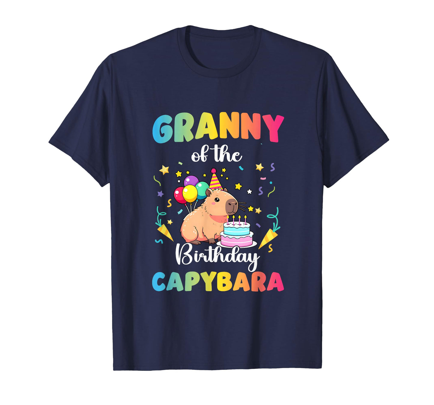 Granny of The Birthday Girl Capybara Bday Party Family T-Shirt
