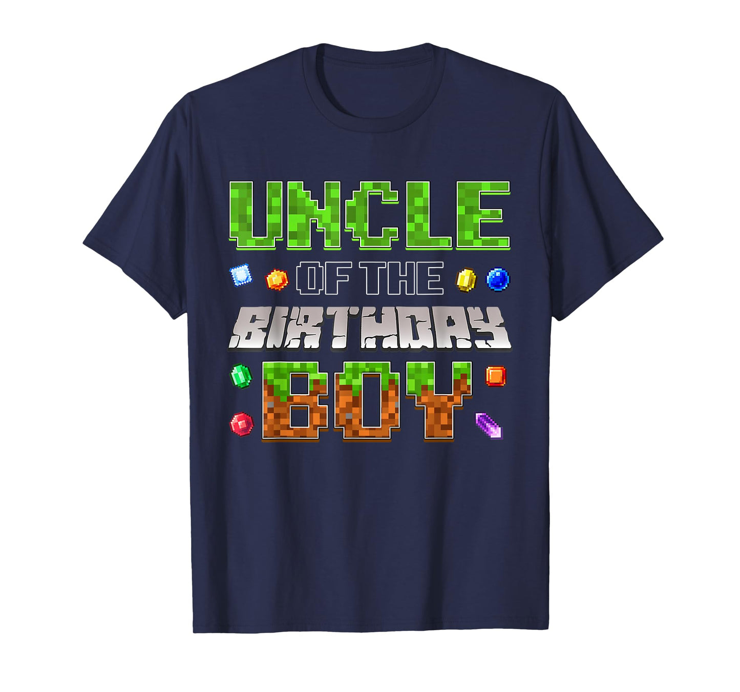 Uncle Of The Birthday Boy Game Pixel Number Birthday Party T-Shirt