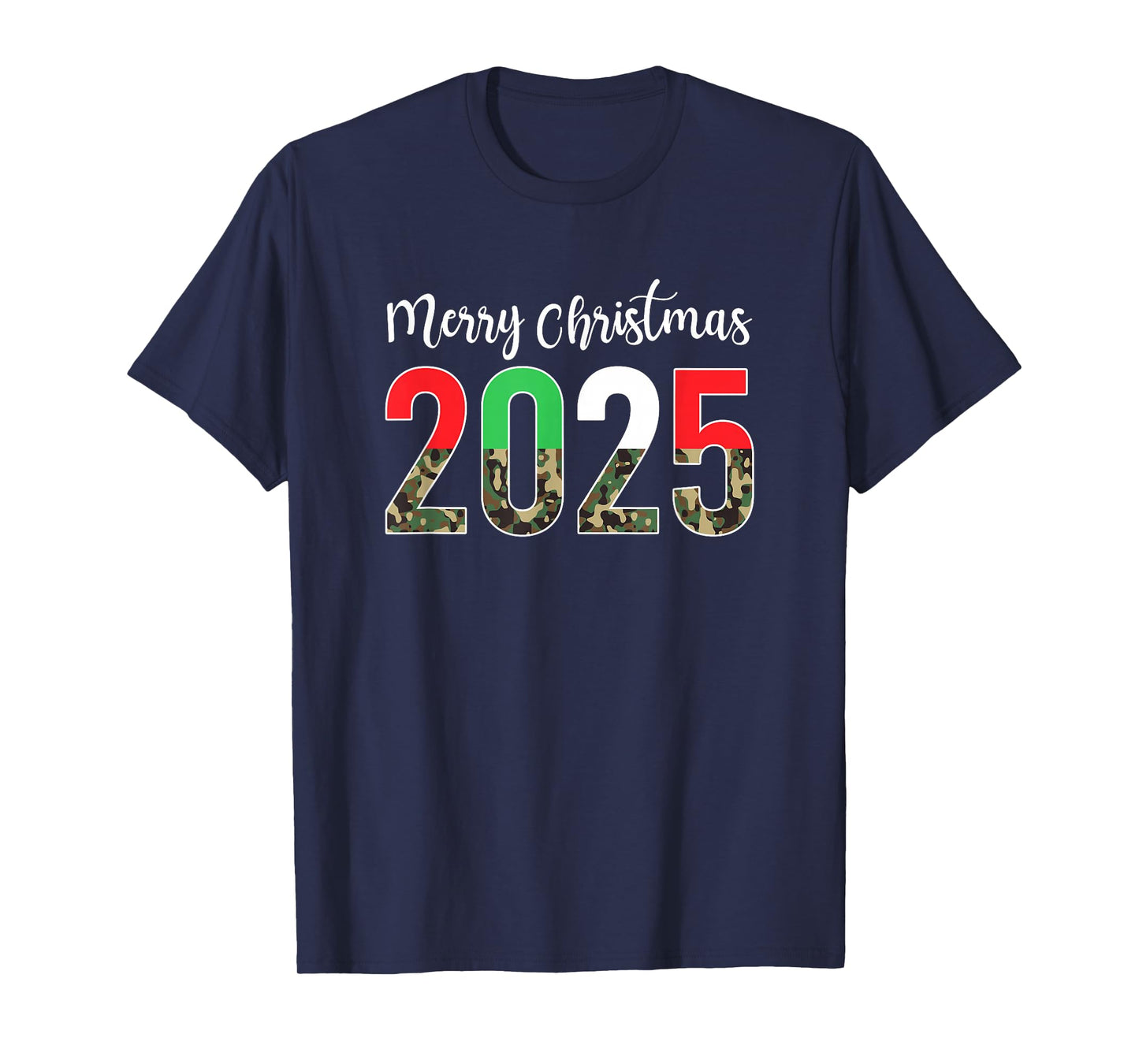 Merry Christmas 2025 Camouflage Camo Xmas for Men Women Kids T-Shirt