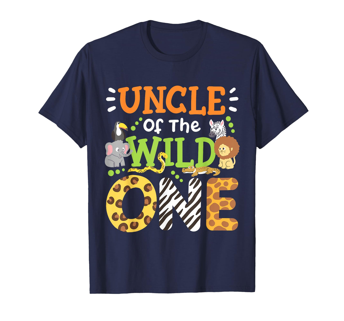 Uncle Of The Wild One Kids Boys Safari Zoo Birthday Family T-Shirt