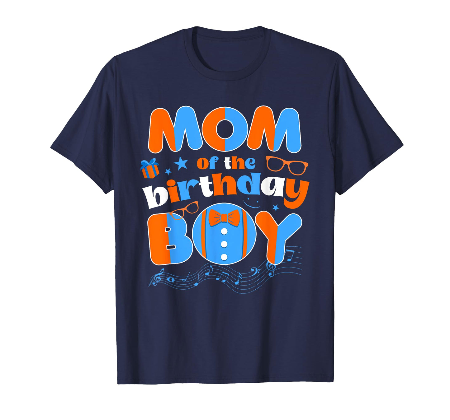 Mom Of The Birthday Boy Matching Family Blippy Funny T-Shirt