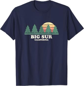 Big Sur CA Vintage Throwback Tee Retro 70s Design T-Shirt
