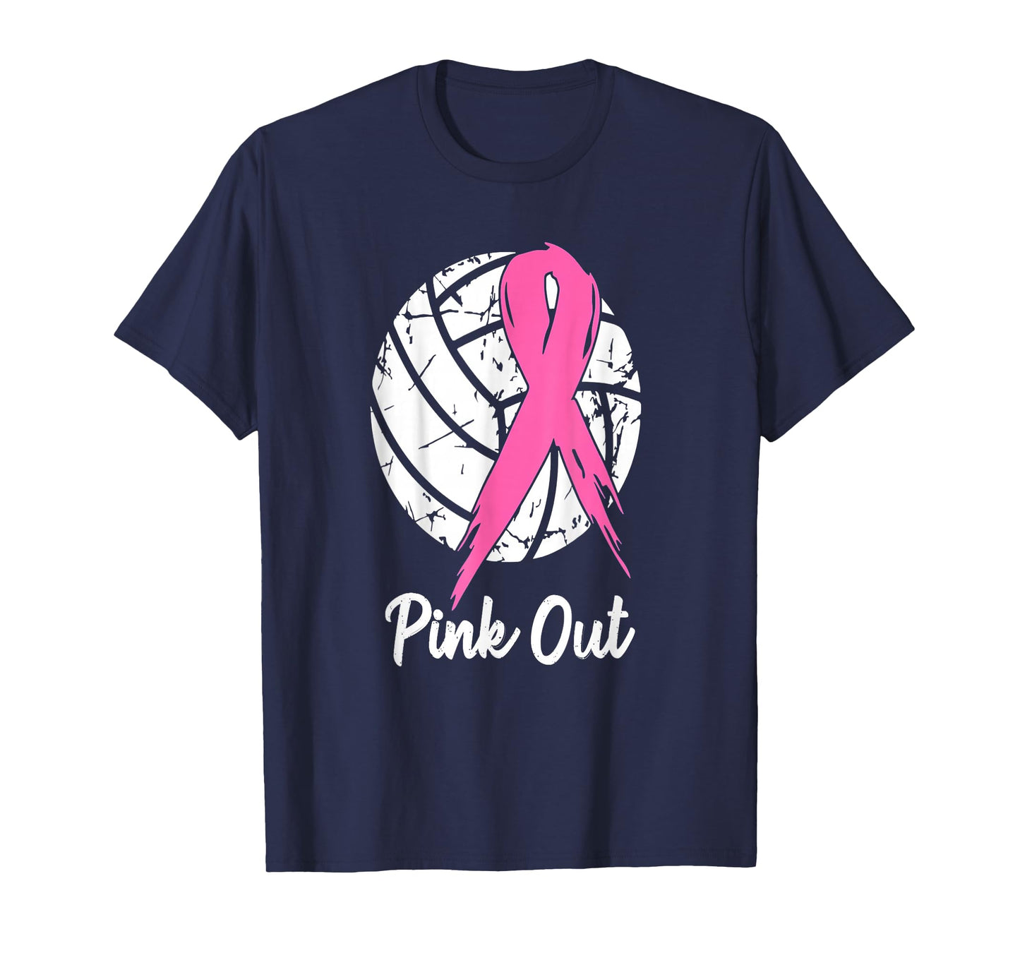 Breast Cancer Pink Out Ribbon Volleyball Awareness Costume T-Shirt