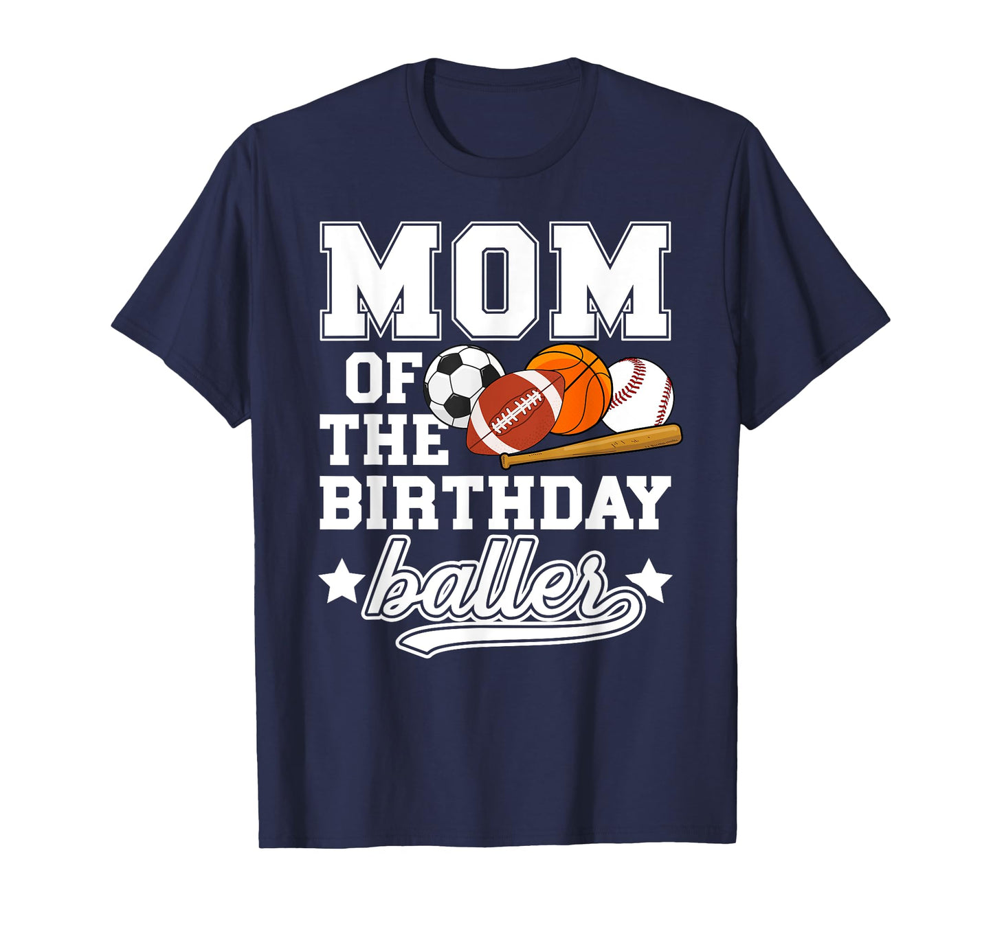 Sports Mom Of The Birthday Baller Sports Family Party T-Shirt