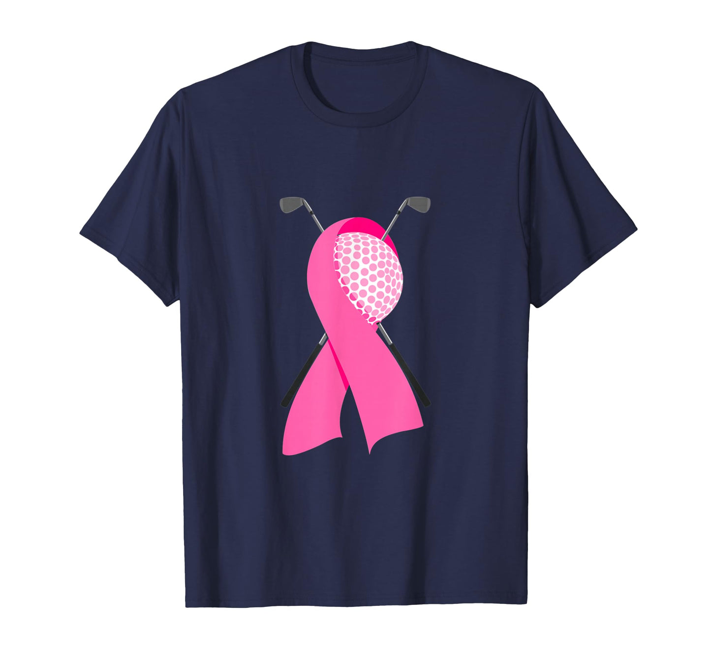 Funny Golf Pink Ribbon Breast Cancer Awareness Support Mom T-Shirt