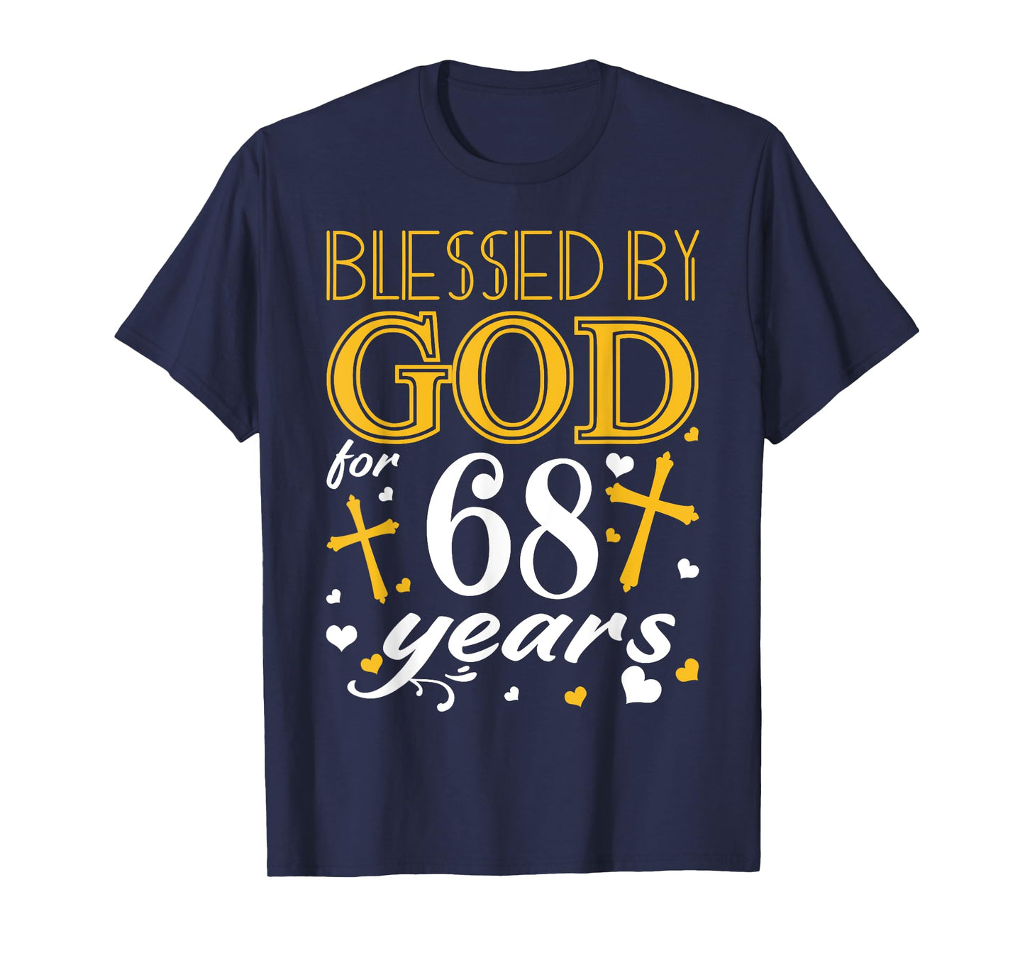 Vintage Blessed By God For 68 Years Happy 68th Birthday T-Shirt