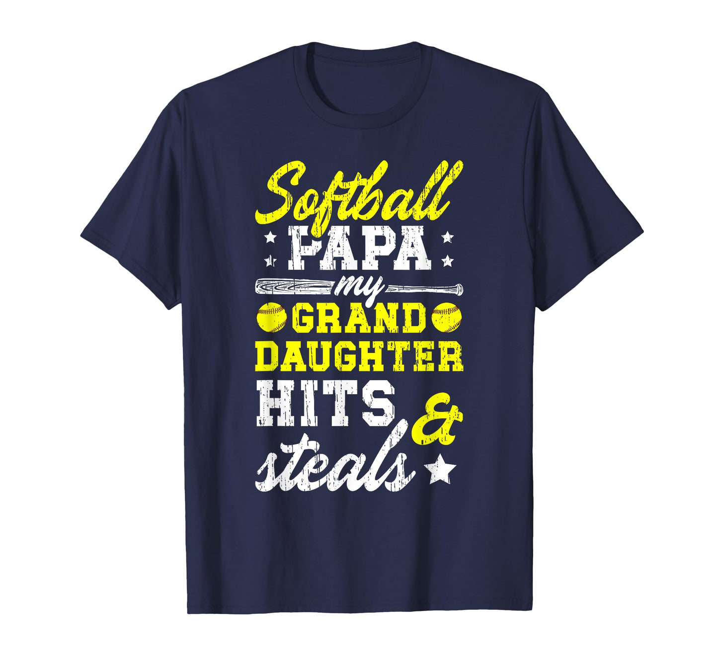Softball Papa Grandpa Funny Papa Of A Softball Player T-Shirt
