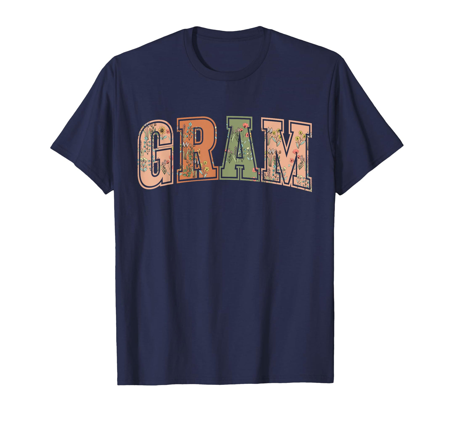 Raising Wildflowers Gram Plant Tee Funny Grandma Retro T-Shirt