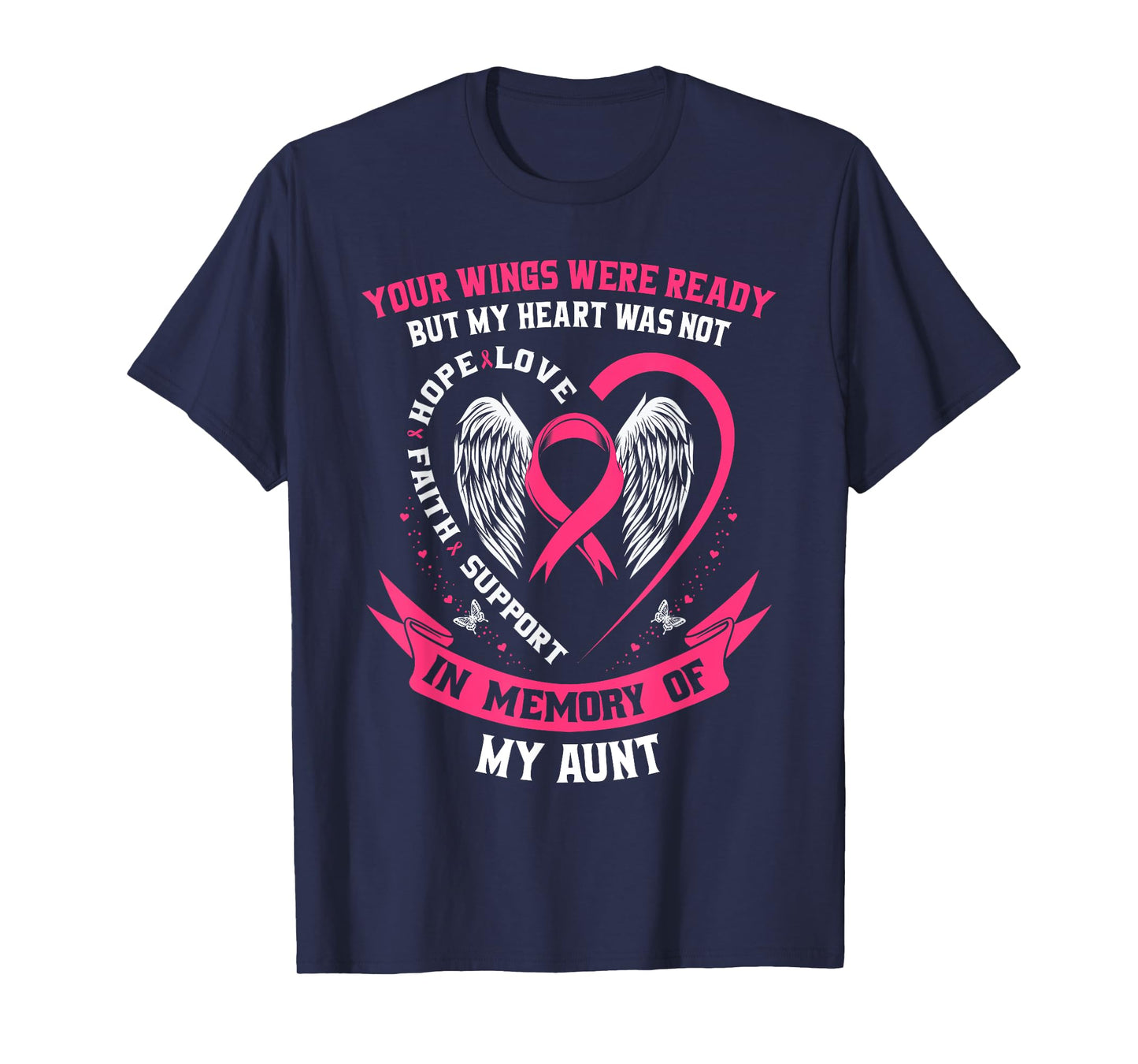 Memorial Gifts Loss of Aunt Breast Cancer Awareness Shirts T-Shirt