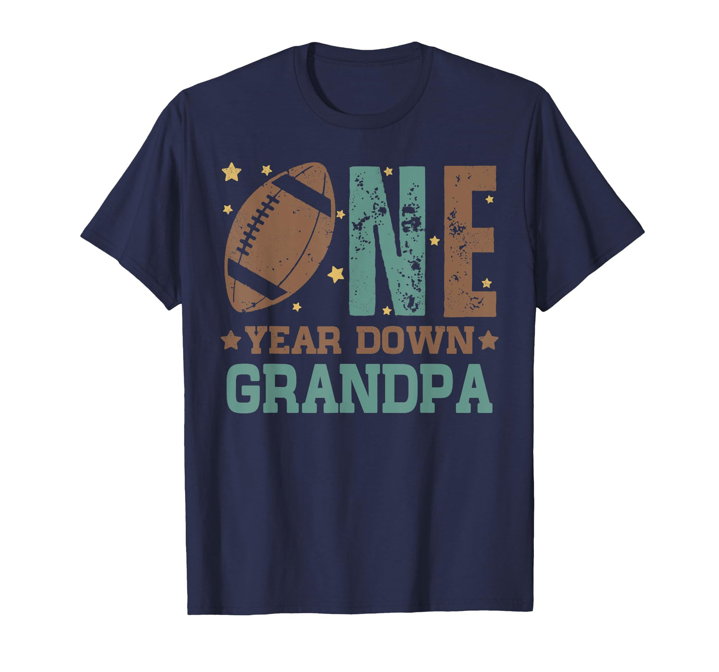 Grandpa of the 1 Year old Football 1st Year Down Birthday T-Shirt