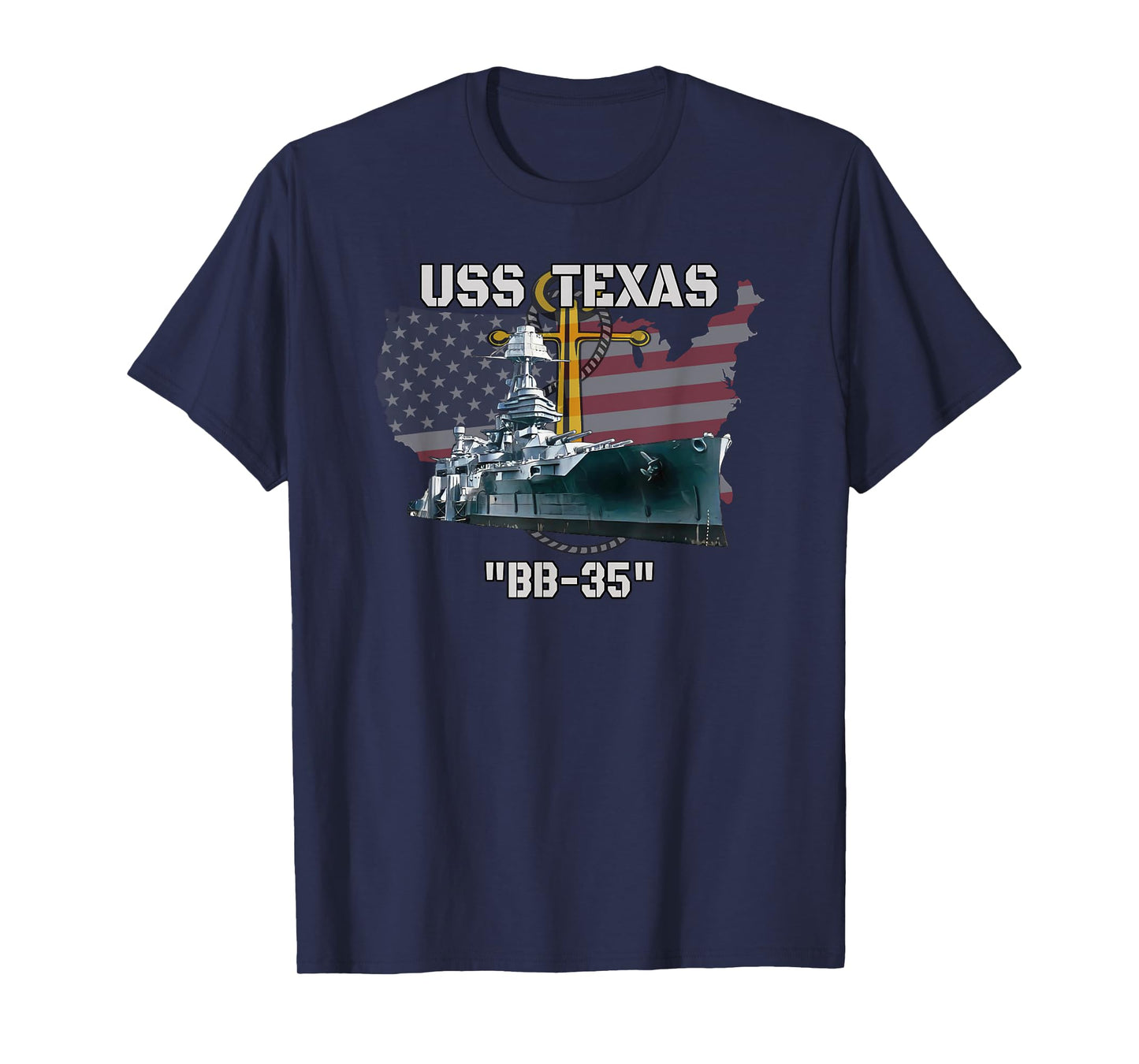 USS Texas BB-35 Battleship Veterans Warship Father Grandpa T-Shirt