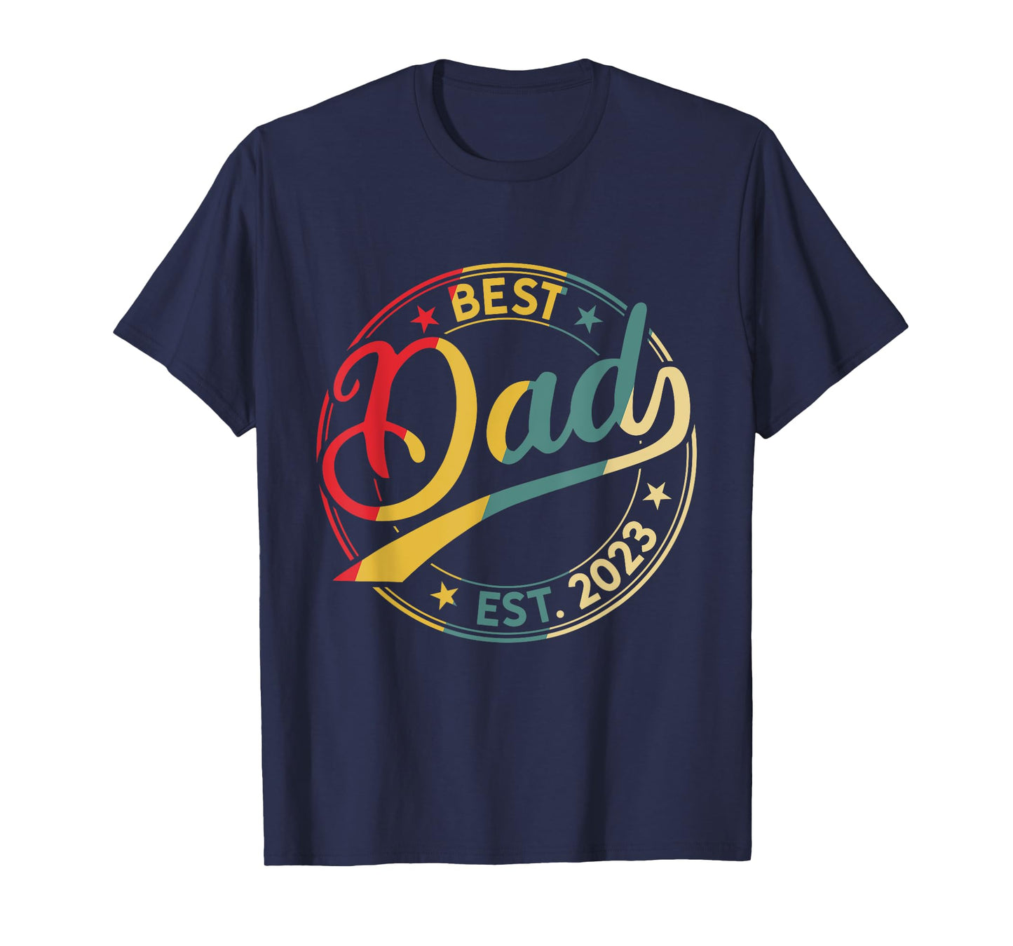 Men's Best Dad Est. 2023 Father since 2023 Retro Father 2023 T-Shirt
