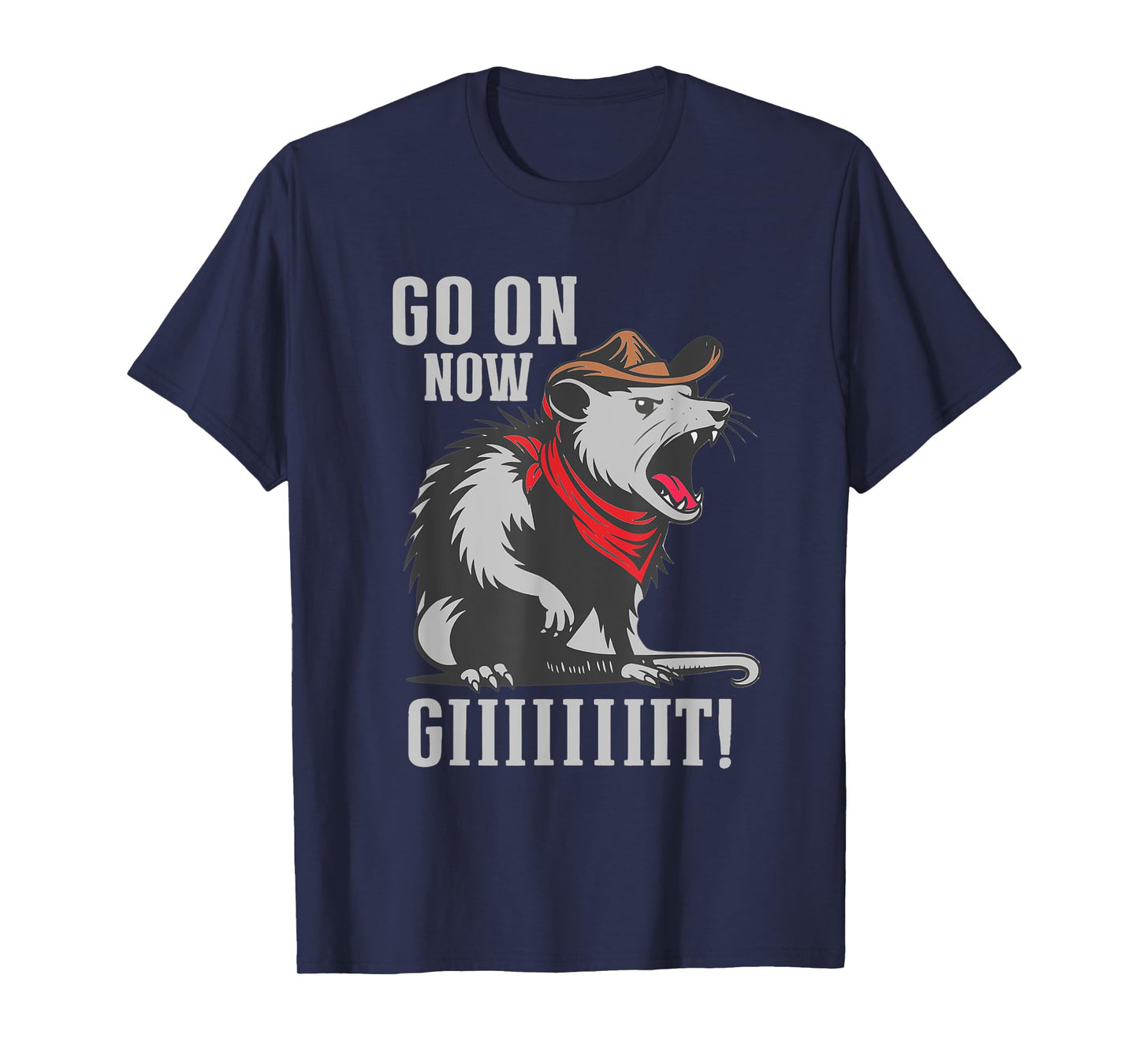 Go On Now Git Vintage Cowboy Opossum Western Funny Saying T-Shirt