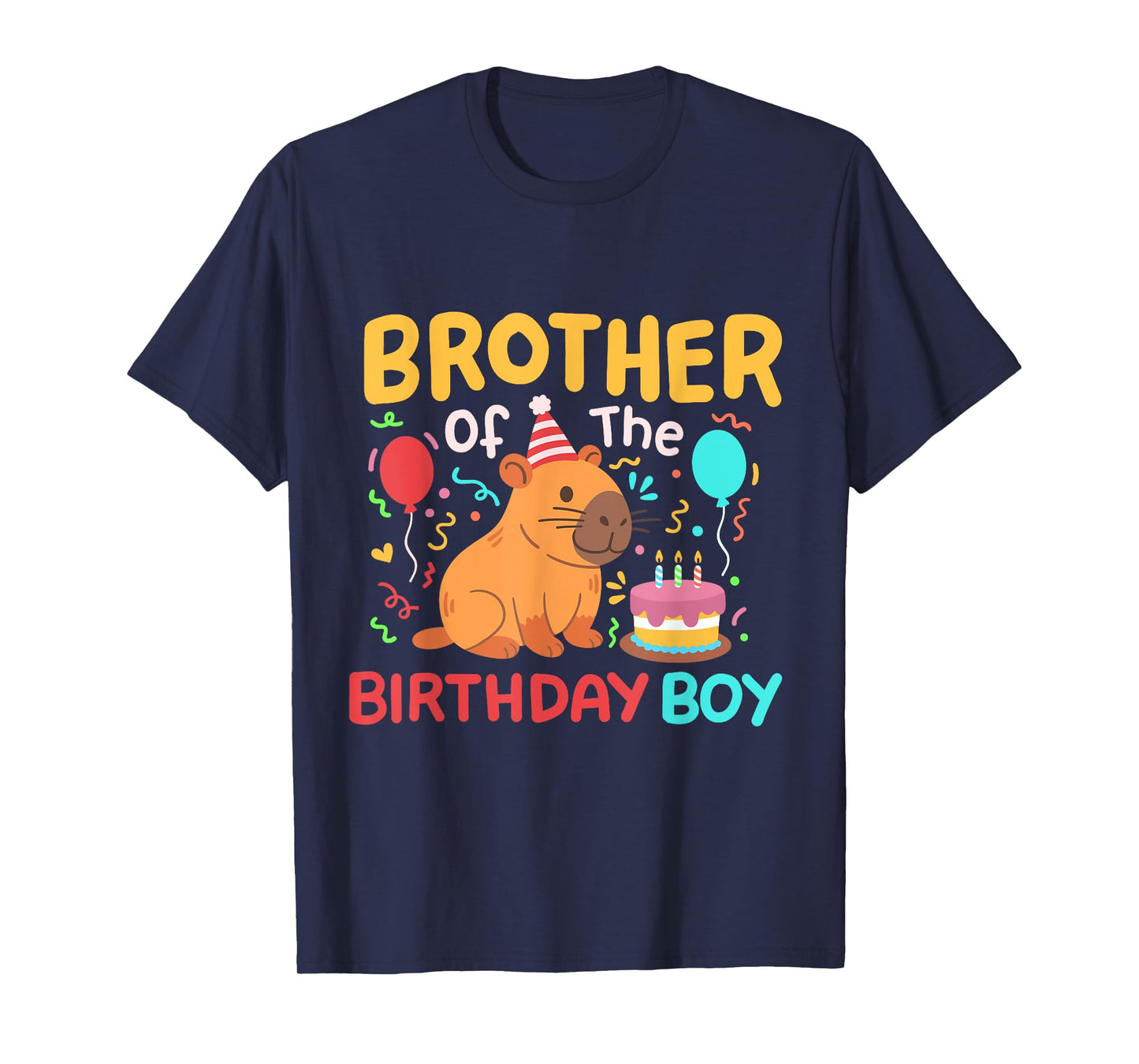 Brother Of The Birthday Boy Cute Capybara Kids Bday Family T-Shirt
