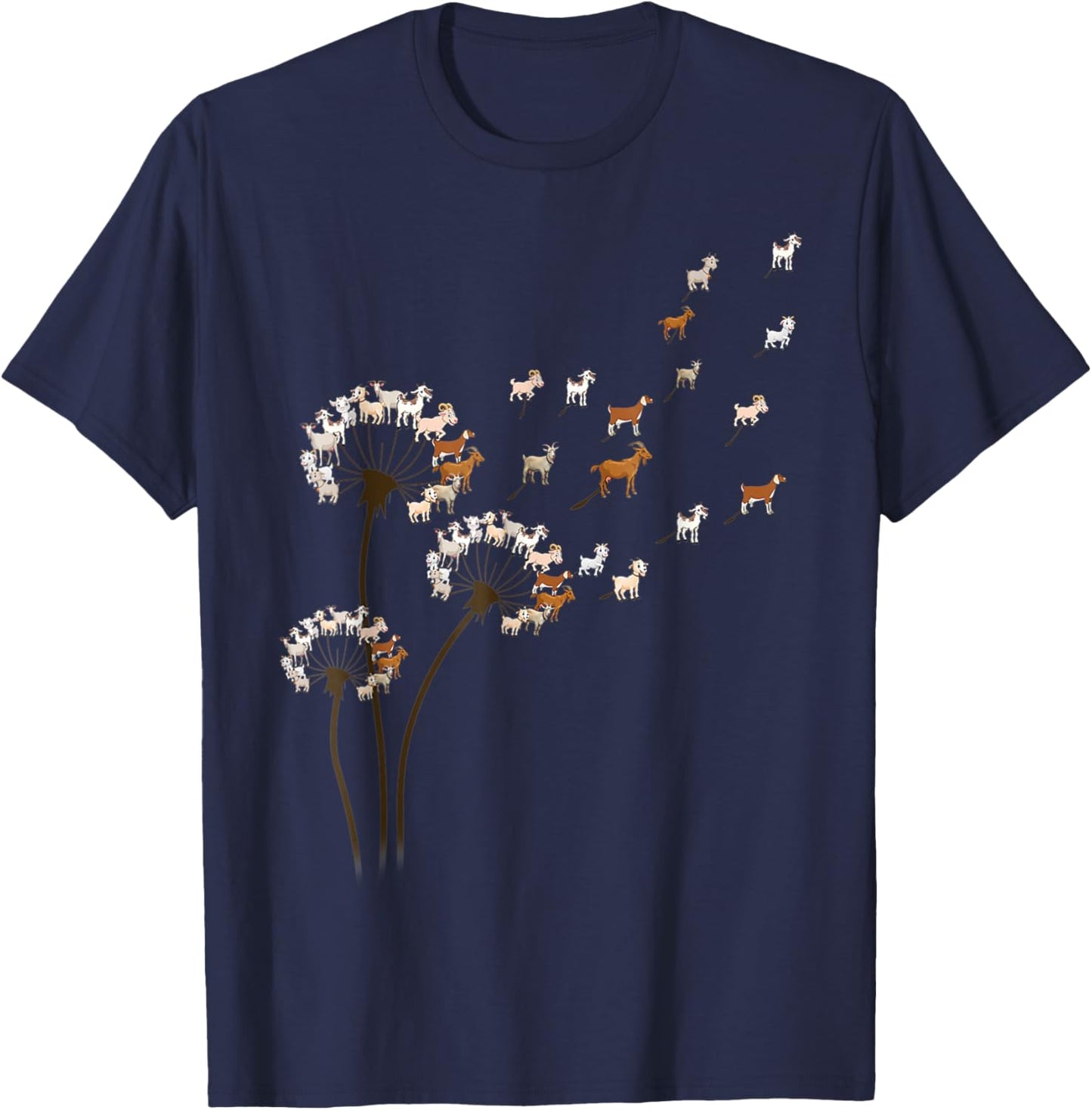 Goat Dandelion Flower Funny Animals Lovers Tee For Men Women T-Shirt