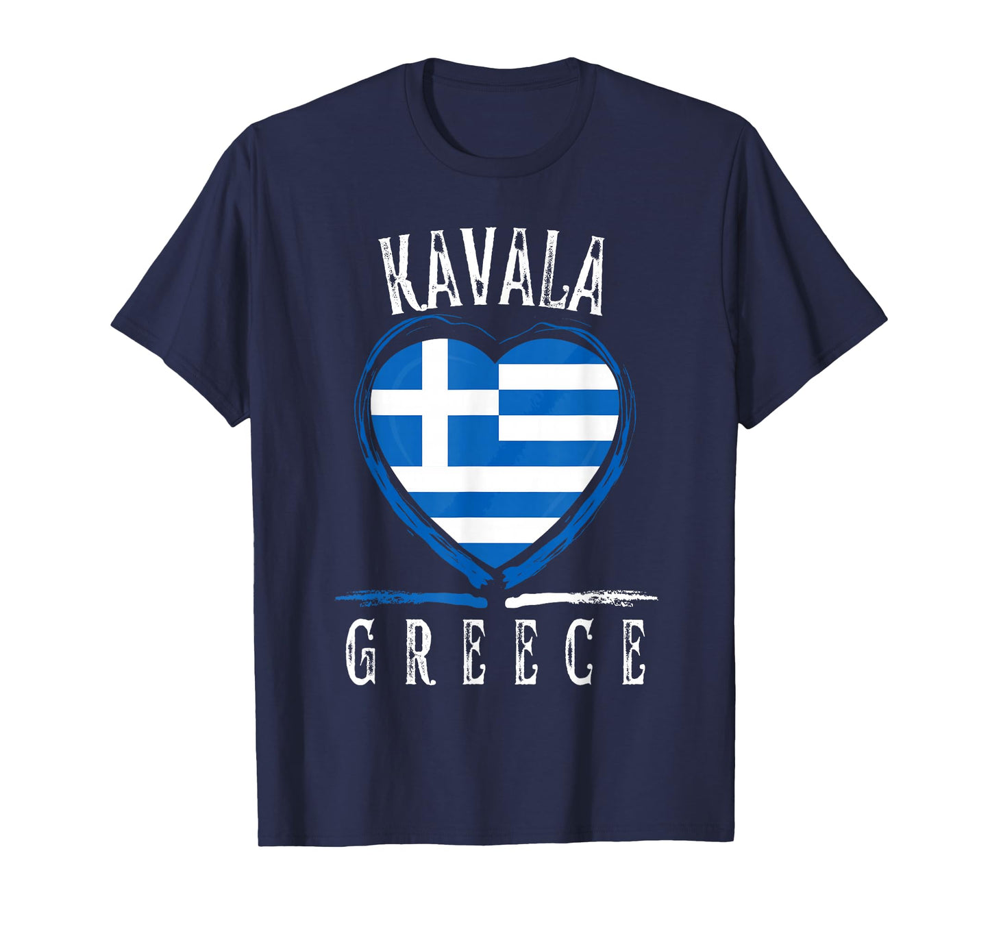 Greece Flag Heart Kavala City T-Shirt