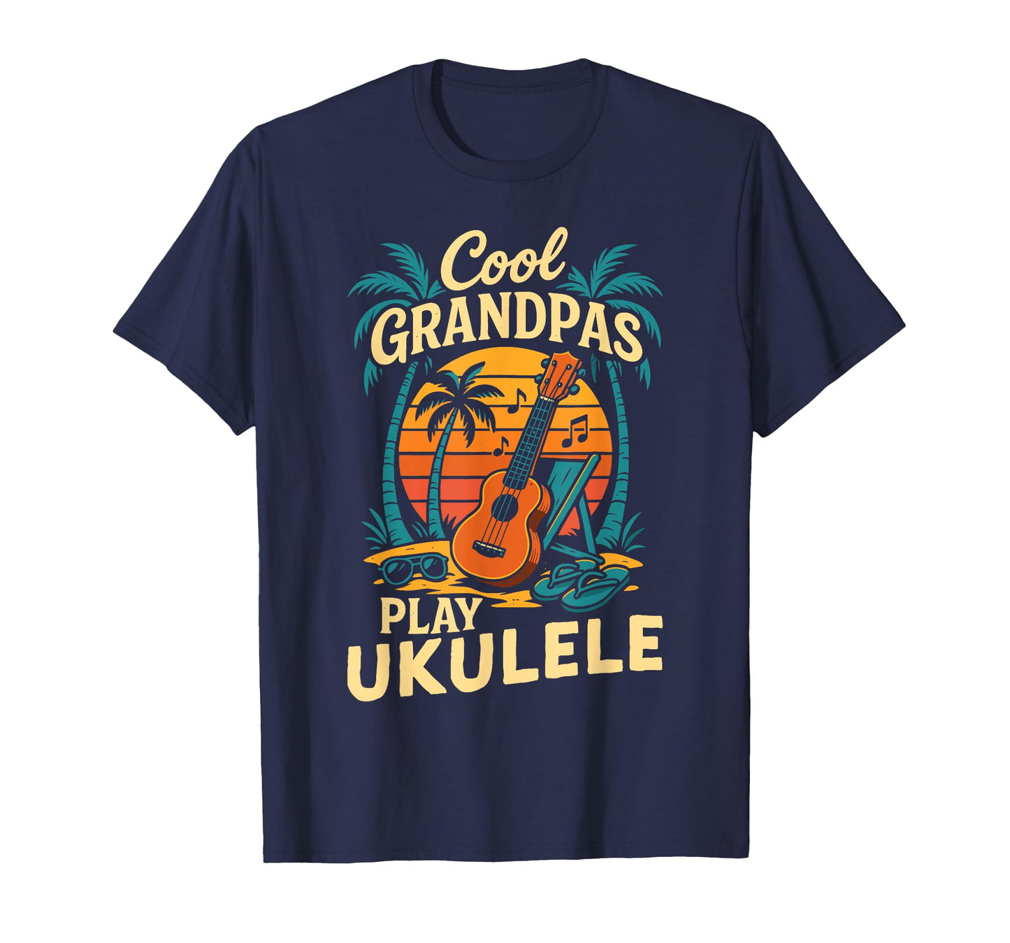 Hawaiian Ukulele Uke Cool Grandpas Play Ukulele T-Shirt