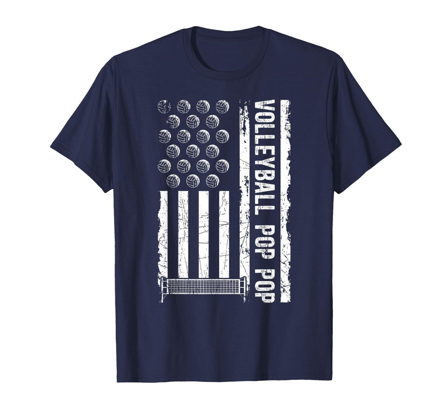 Volleyball Pop Pop US Flag Pop Pop Of A Volleyball Player T-Shirt