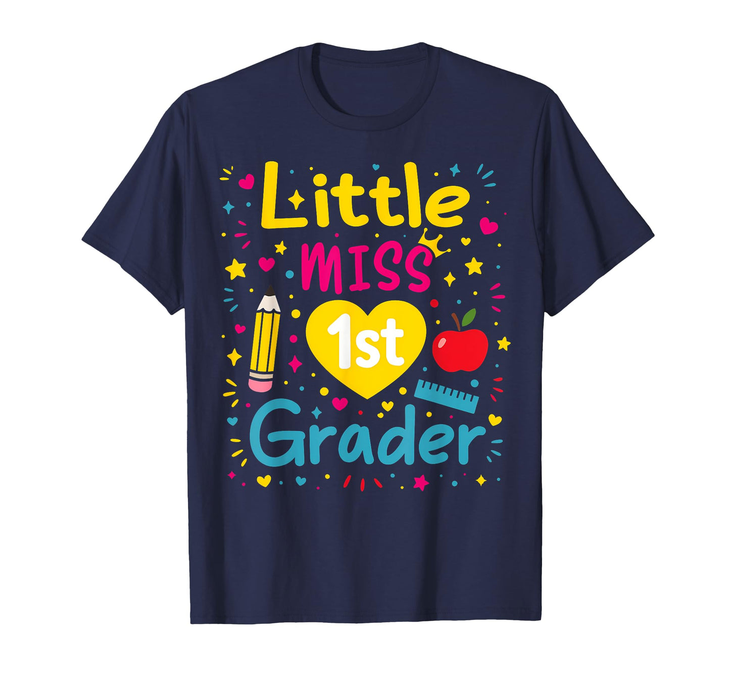 Little Miss 1st Grade First Day Of School First Grade Girls T-Shirt
