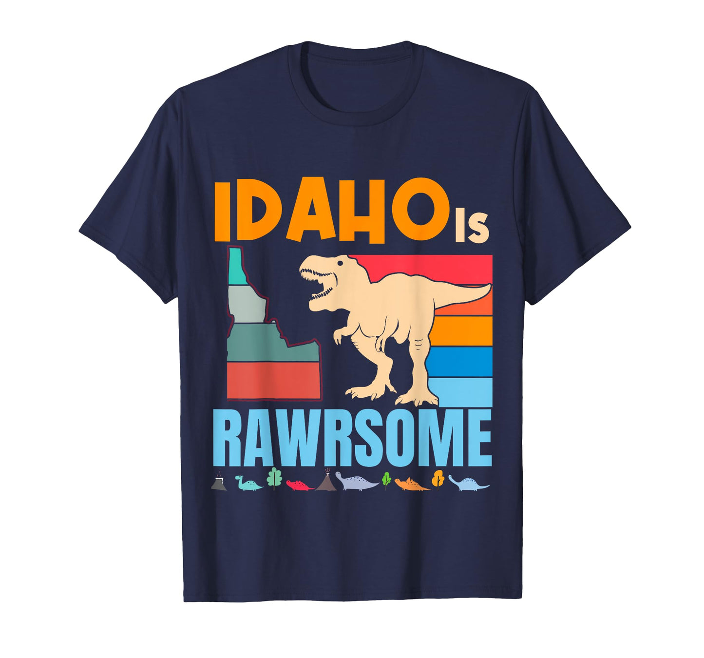Idaho Is Awesome Dinosaur I Love Idaho Gift Kids Boys Girls T-Shirt