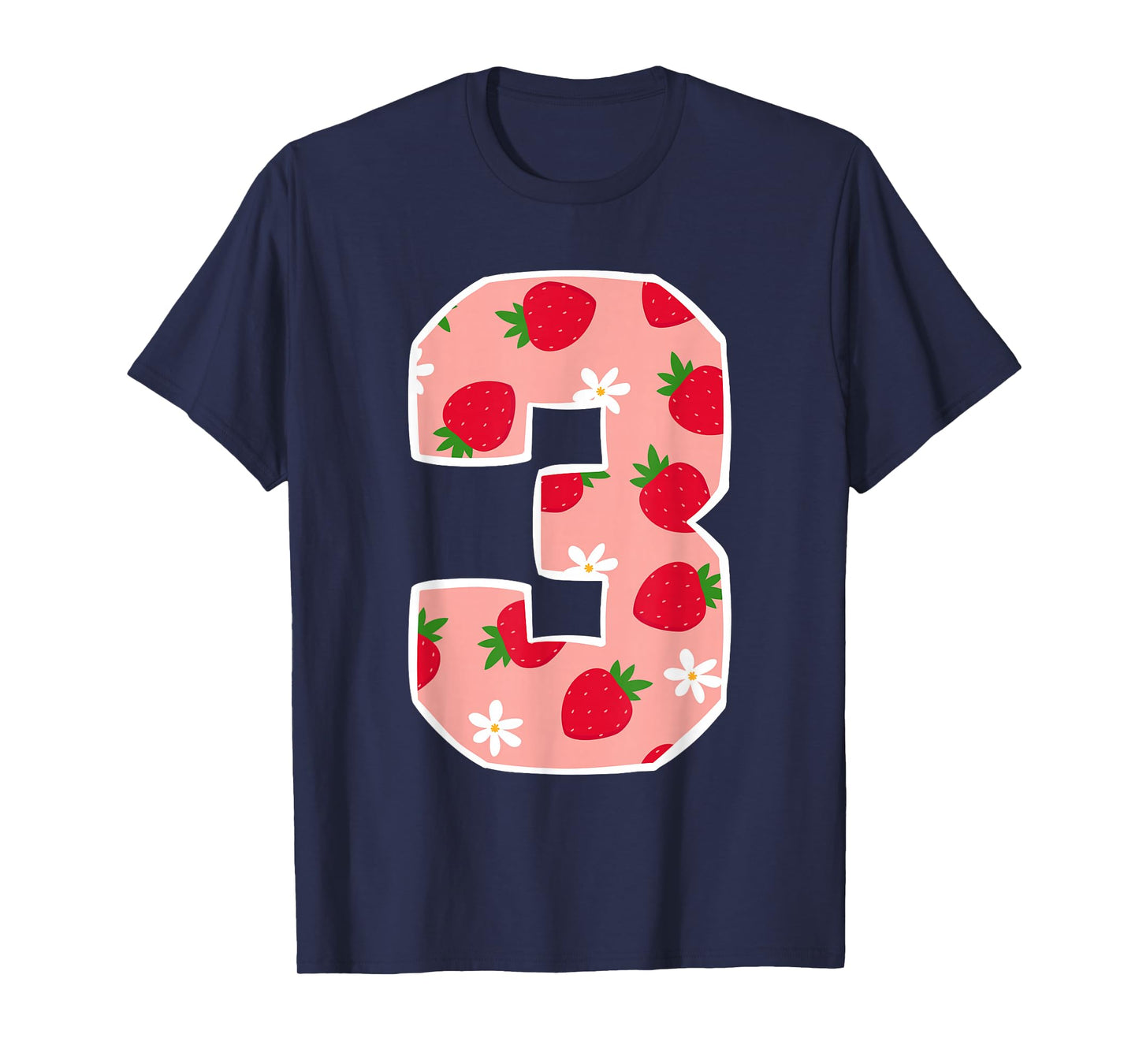 3 Years Old Girl 3rd Birthday Strawberry Lover Berry Sweet T-Shirt