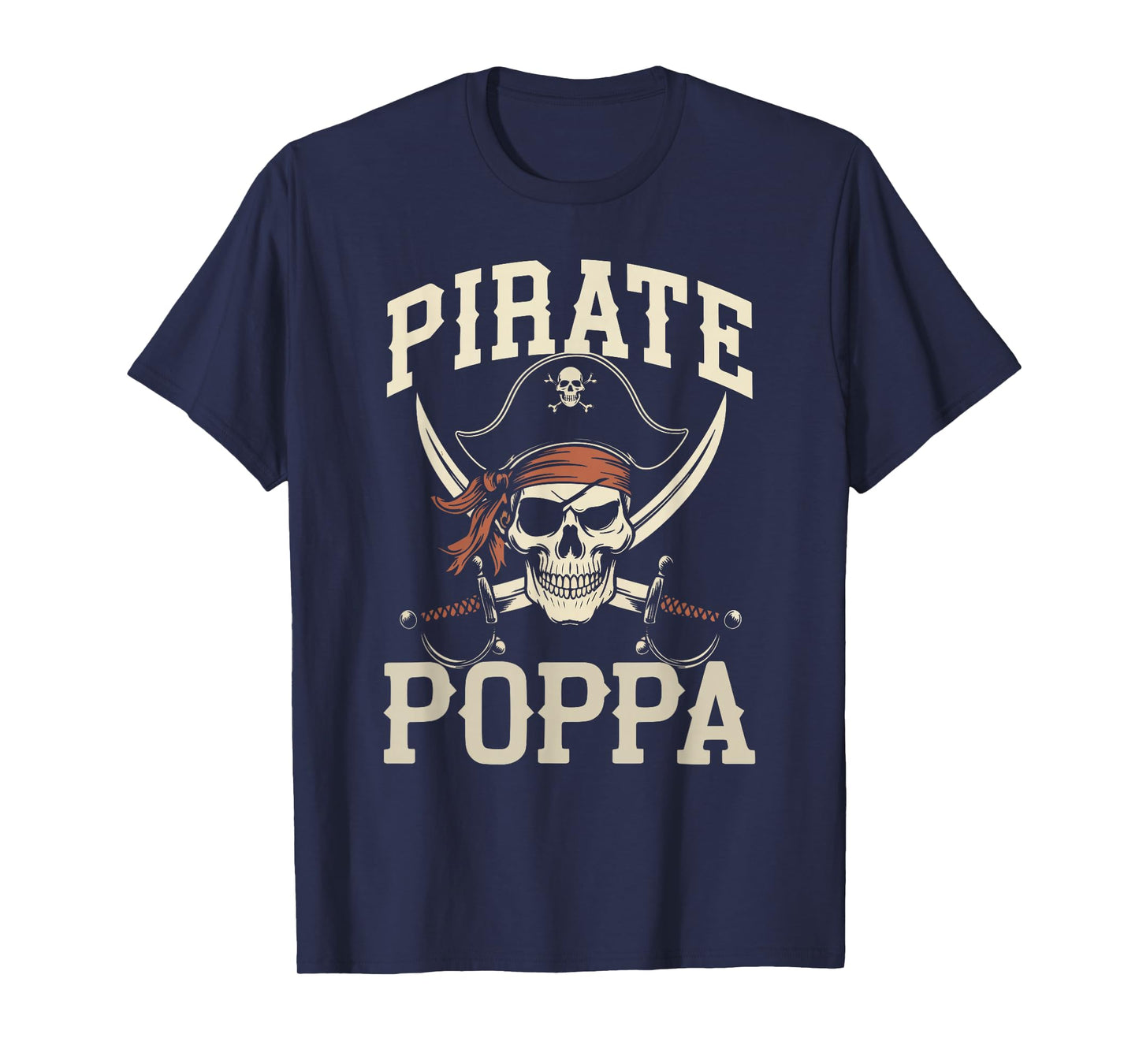 Pirate Poppa Funny Captain Matching Halloween Costume T-Shirt