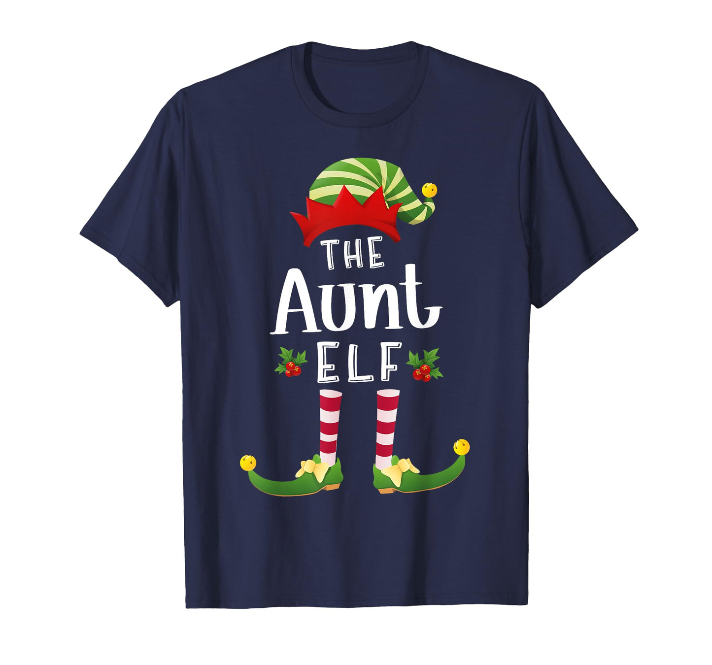 Aunt Christmas Elf Matching Pajama X-Mas Party T-Shirt