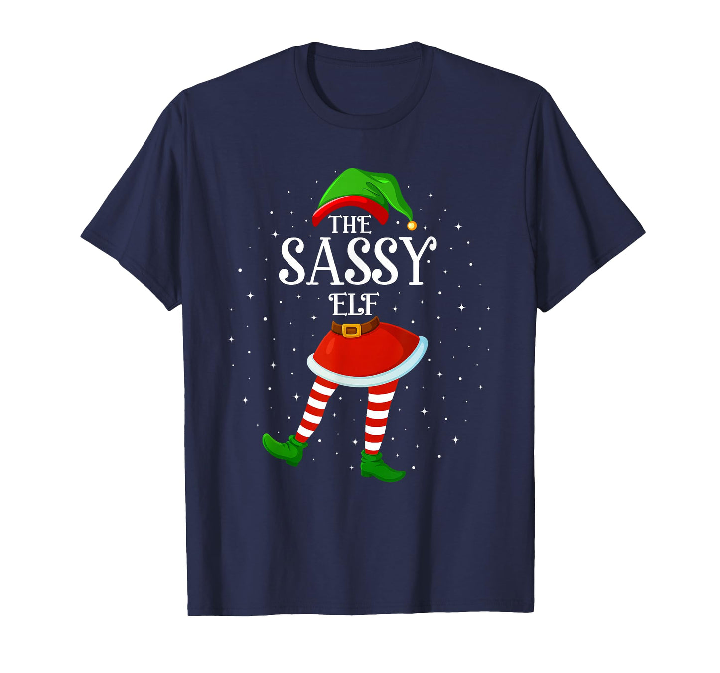 Xmas Family Matching Women Girls The Sassy Elf Christmas T-Shirt