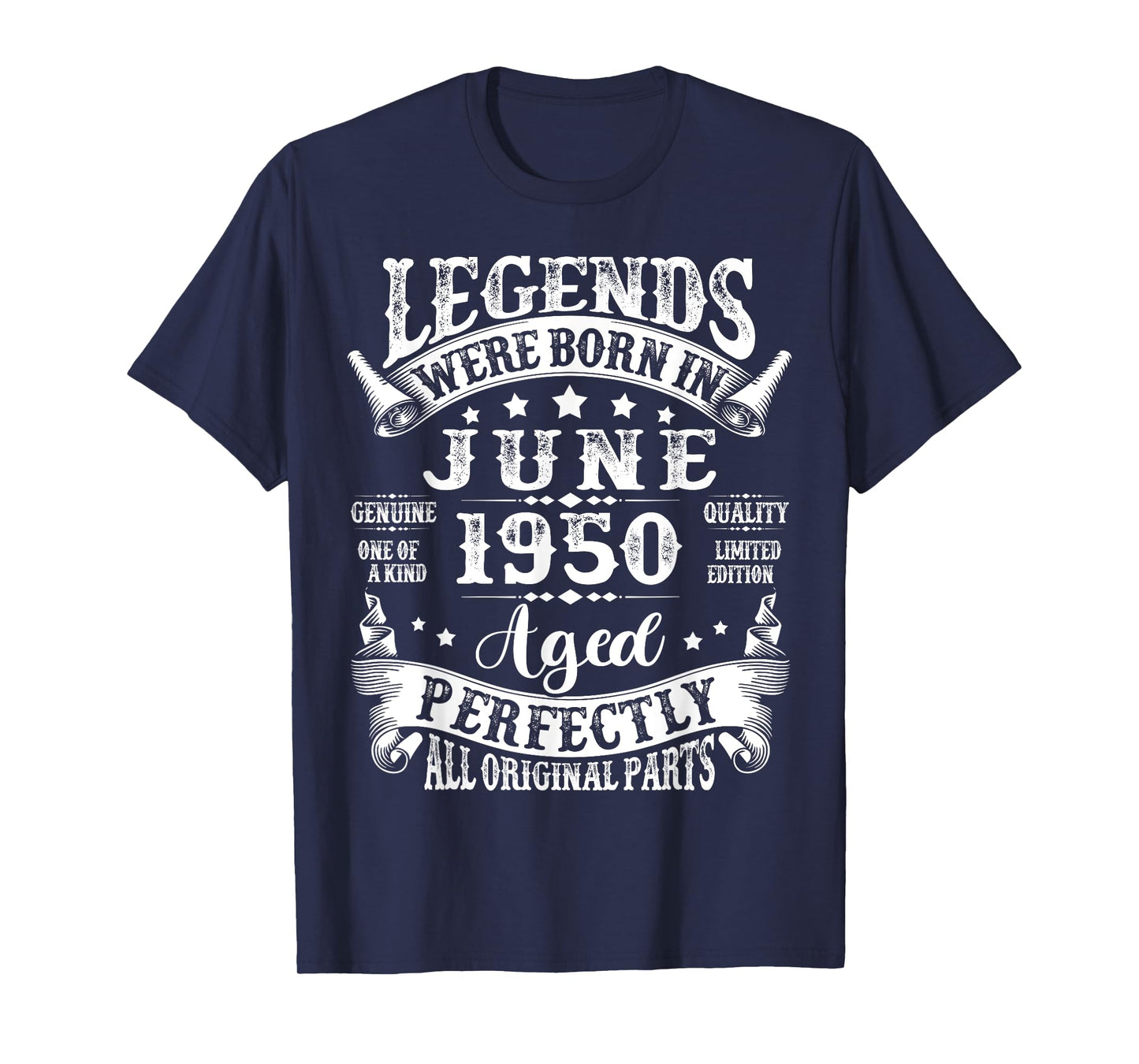 Legends Were Born in June 1950 Vintage 75th Birthday Men Dad T-Shirt