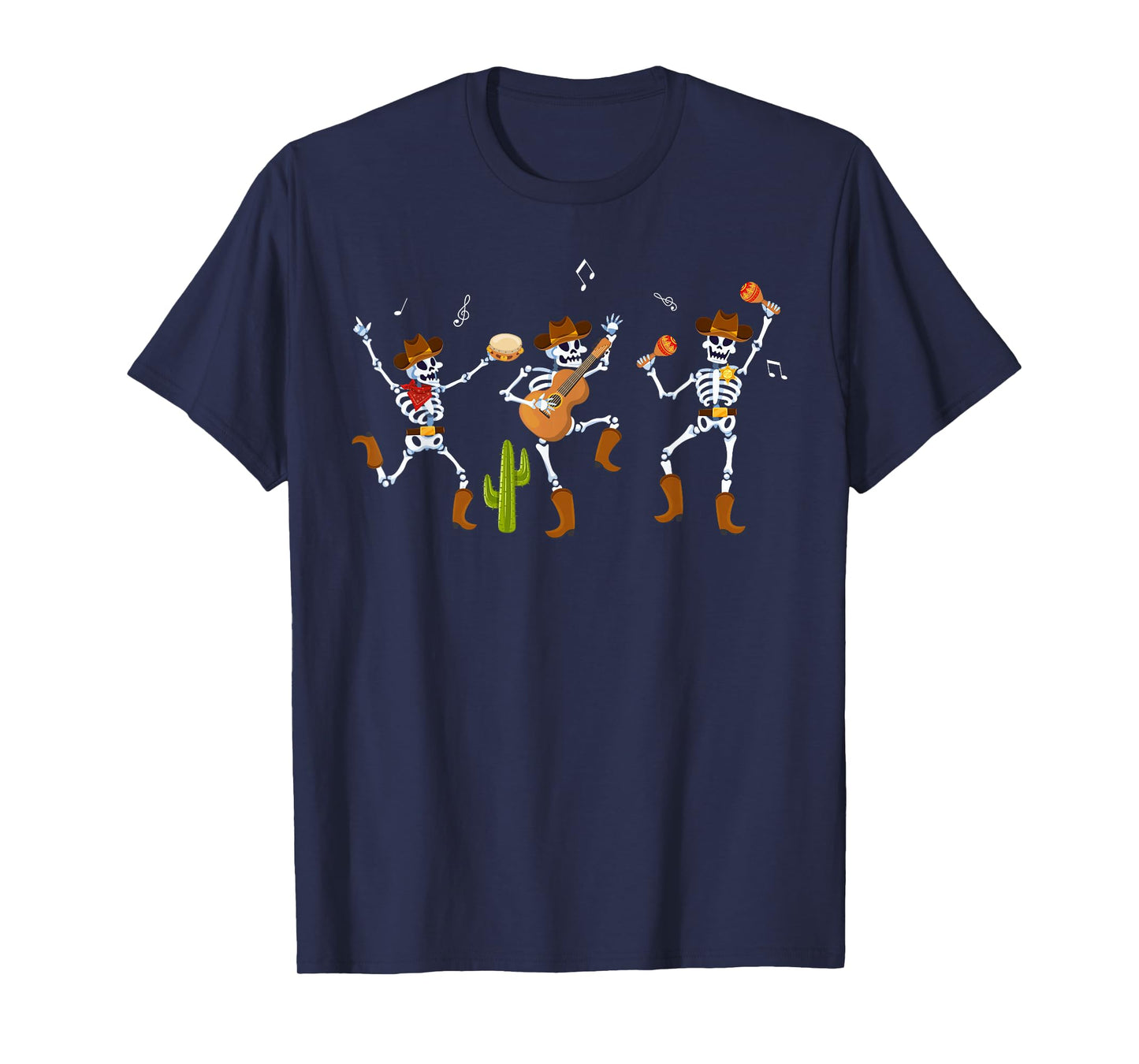 Funny Skeleton Dancing Cowboy Cowgirl Halloween T-Shirt