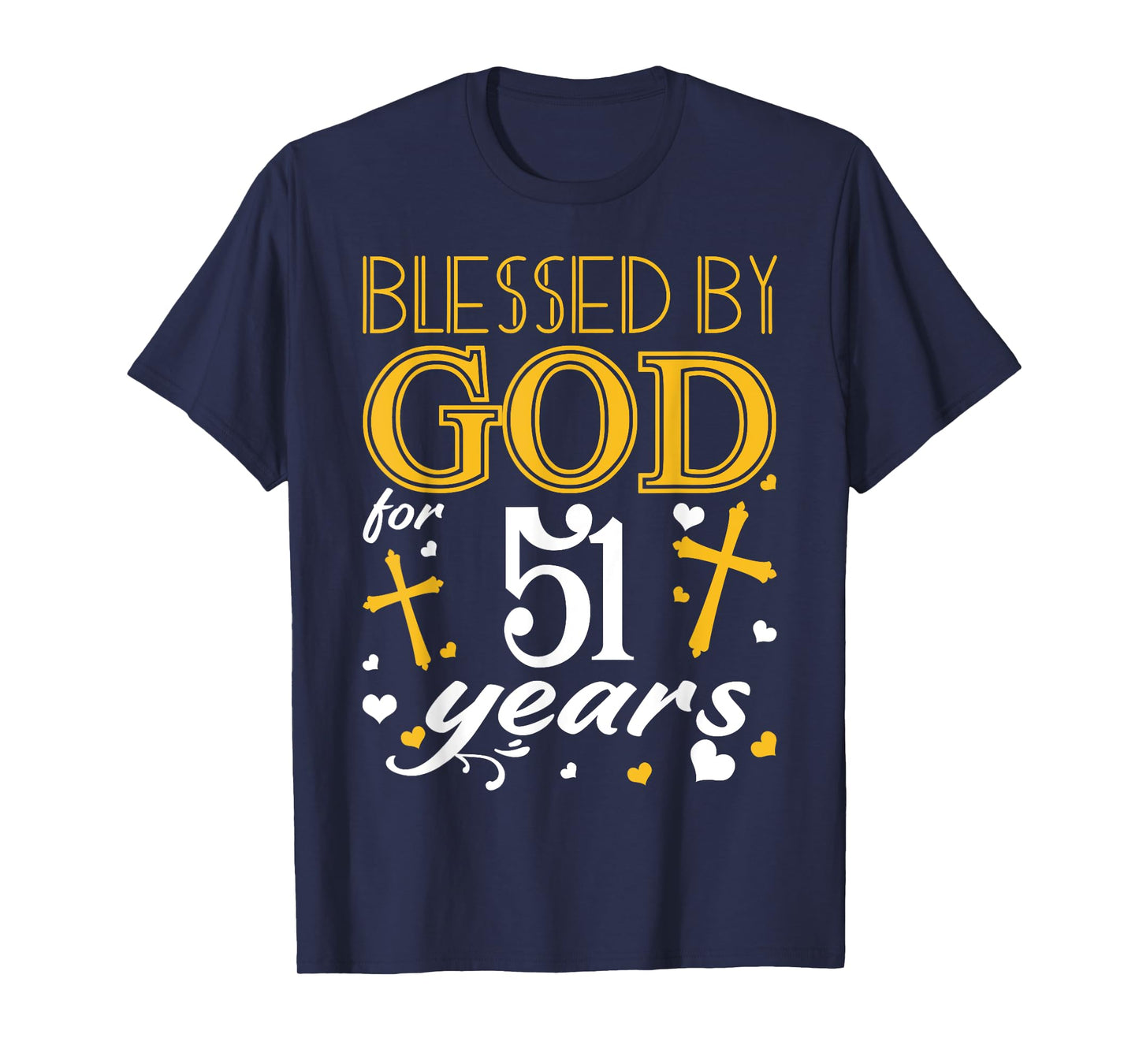 Vintage Blessed By God For 51 Years Happy 51st Birthday T-Shirt