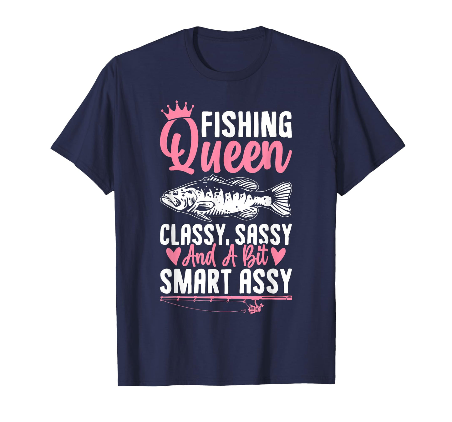 Funny Fishing Queen Design For Women Ladies Fishing Lovers T-Shirt