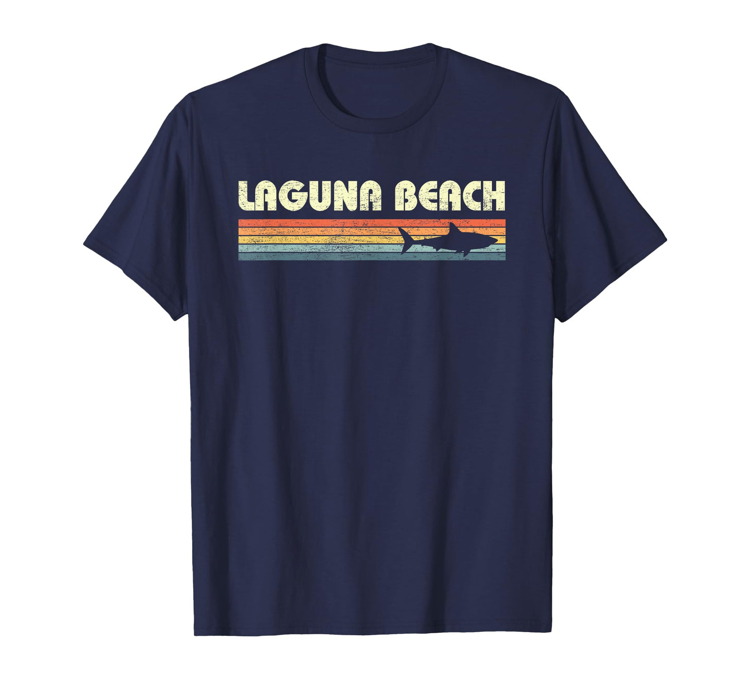 Laguna Beach California CA Vintage Shark Souvenir Mens Kids T-Shirt