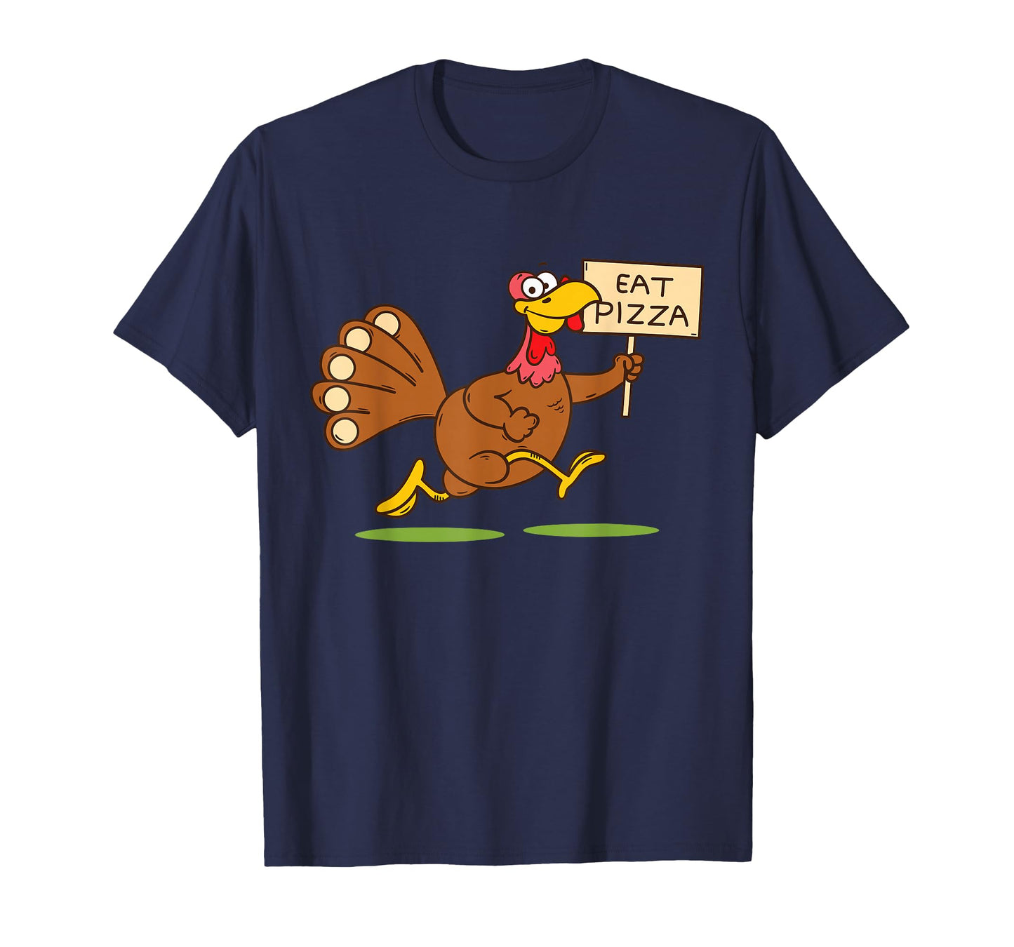 Turkey Eat Pizza Men Kids Vegan Funny Thanksgiving Family T-Shirt