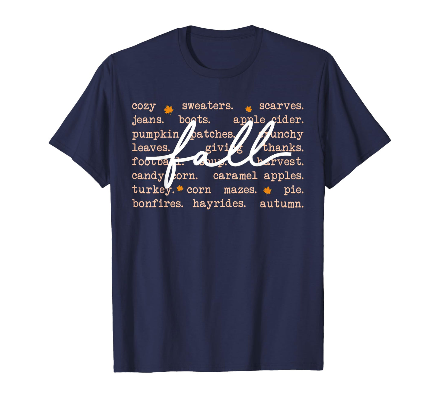 Fall Words Hello Fall Autumn Thanksgiving Pumpkin Season T-Shirt