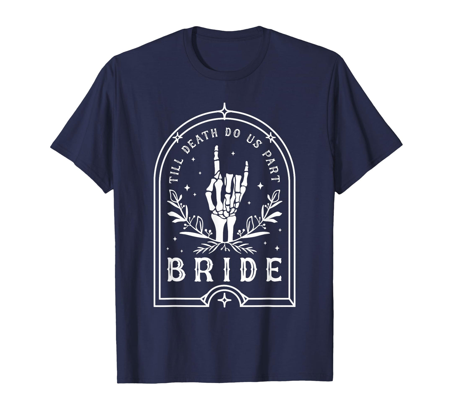 Bride Groom Skeleton Gothic Halloween Engagement Wedding T-Shirt